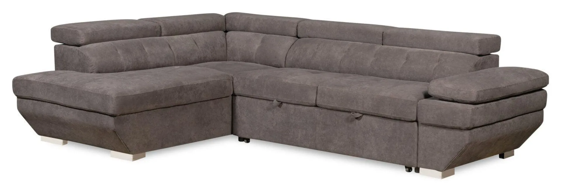 Element Left-Facing Linen-Look Sleeper Sectional - Grey