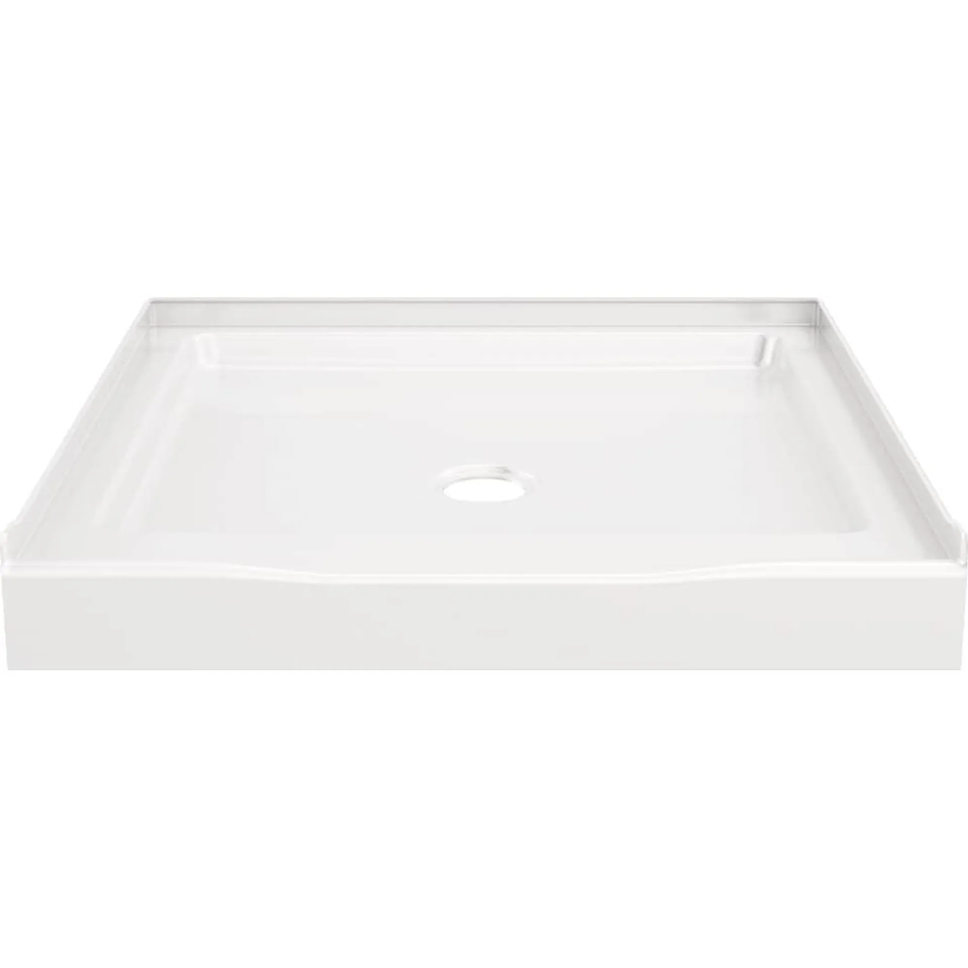 Classic 500 32 in. L x 32 in. W Alcove Shower Pan Base with Center Drain in High Gloss White