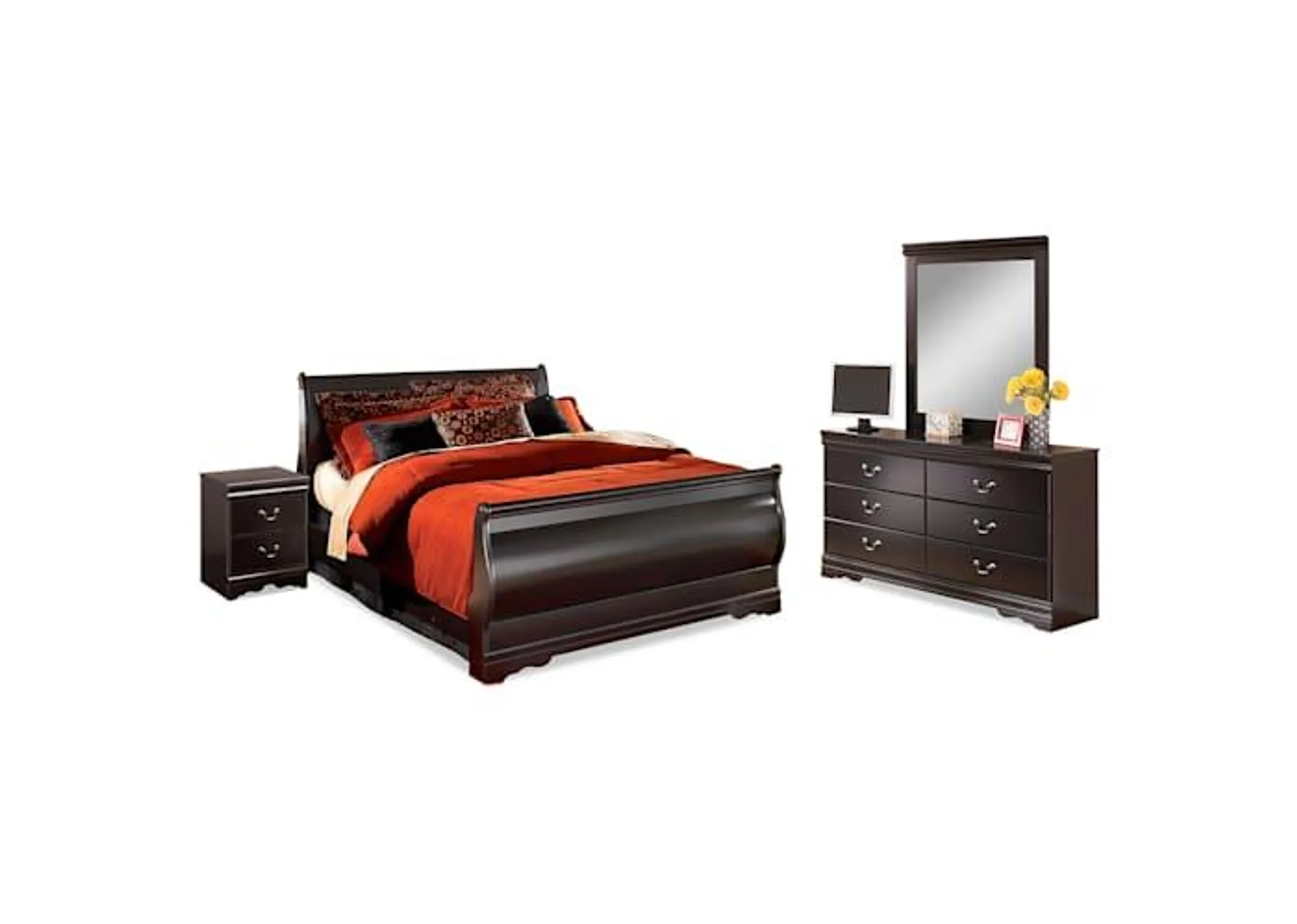 Huey Vineyard 6 Piece Queen Sleigh Bedroom - Black