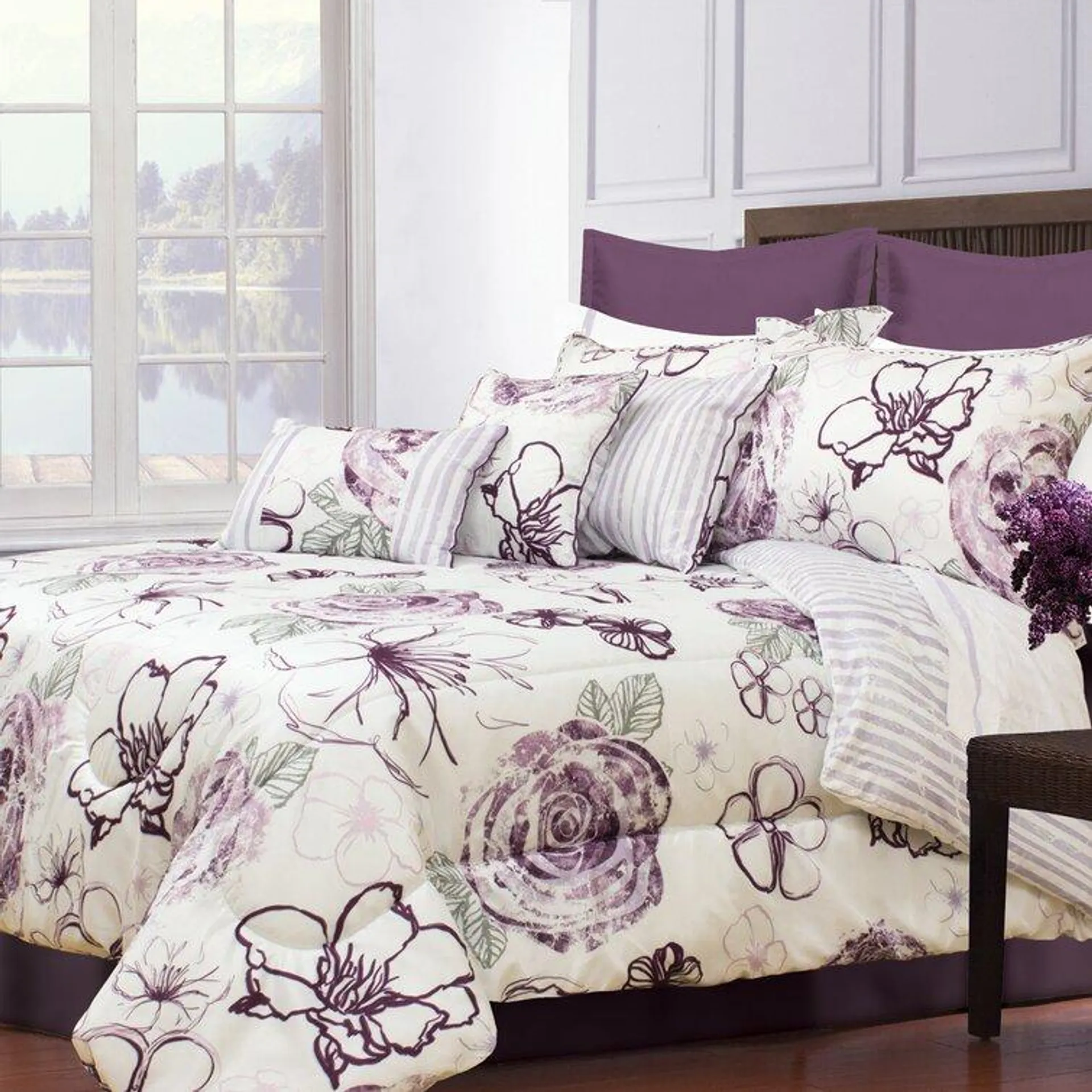 Ramsell Modern & Contemporary Floral Comforter Set