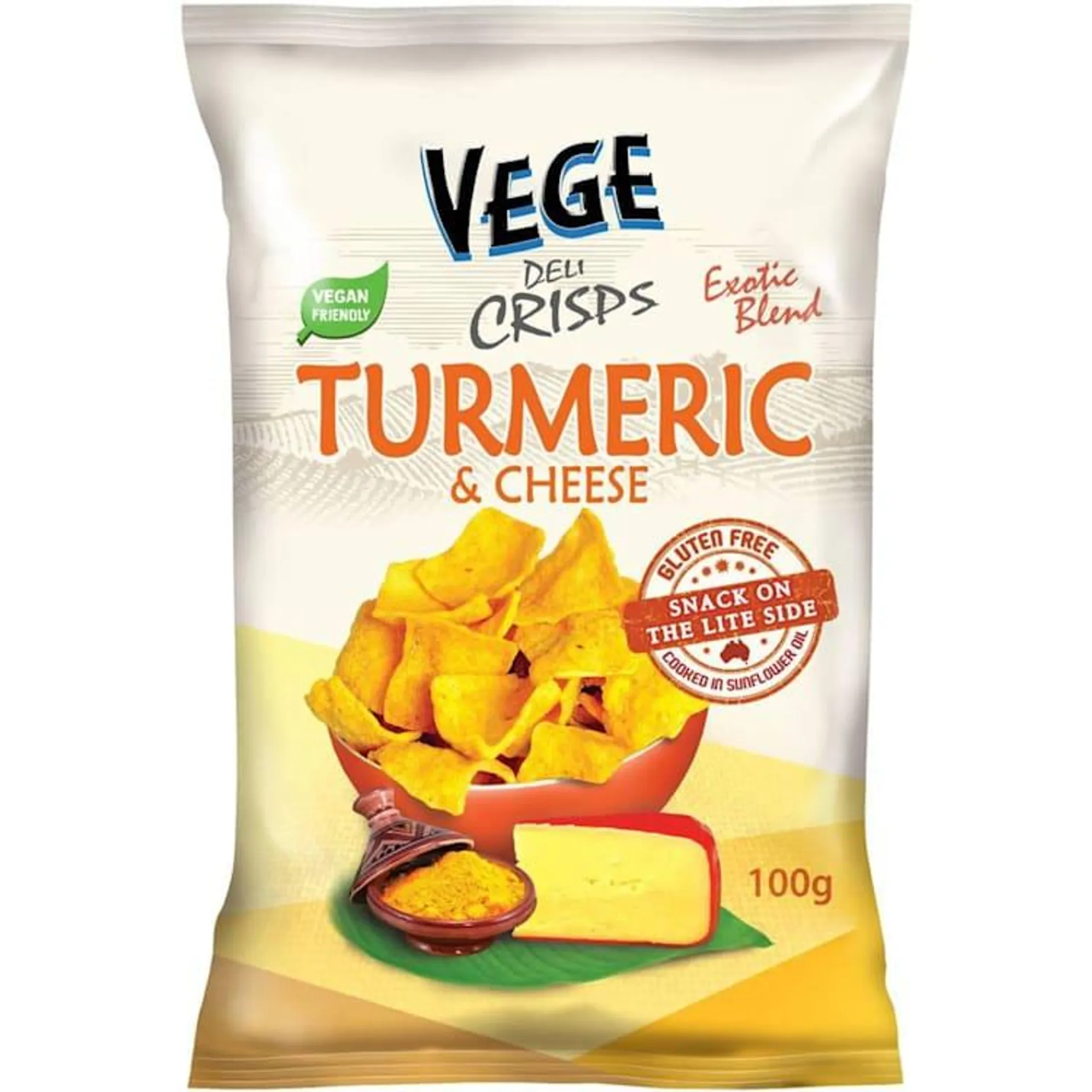 Ajitas Vege Chips Deli Crisps Turmeric & Cheese