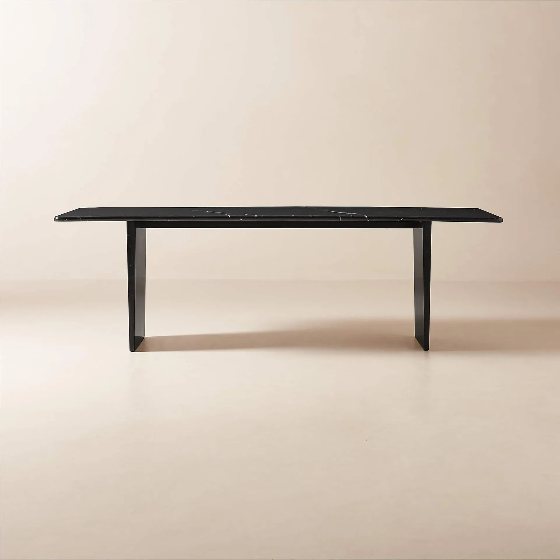 Kishi 95" Rectangular Black Marble Dining Table