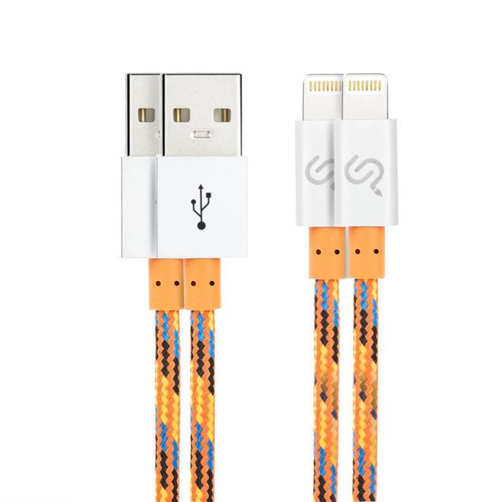 PrimeCables® Apple Certified 3ft+6ft Nylon Braided Lightning Cable for iPhone iPod iPad, Orange