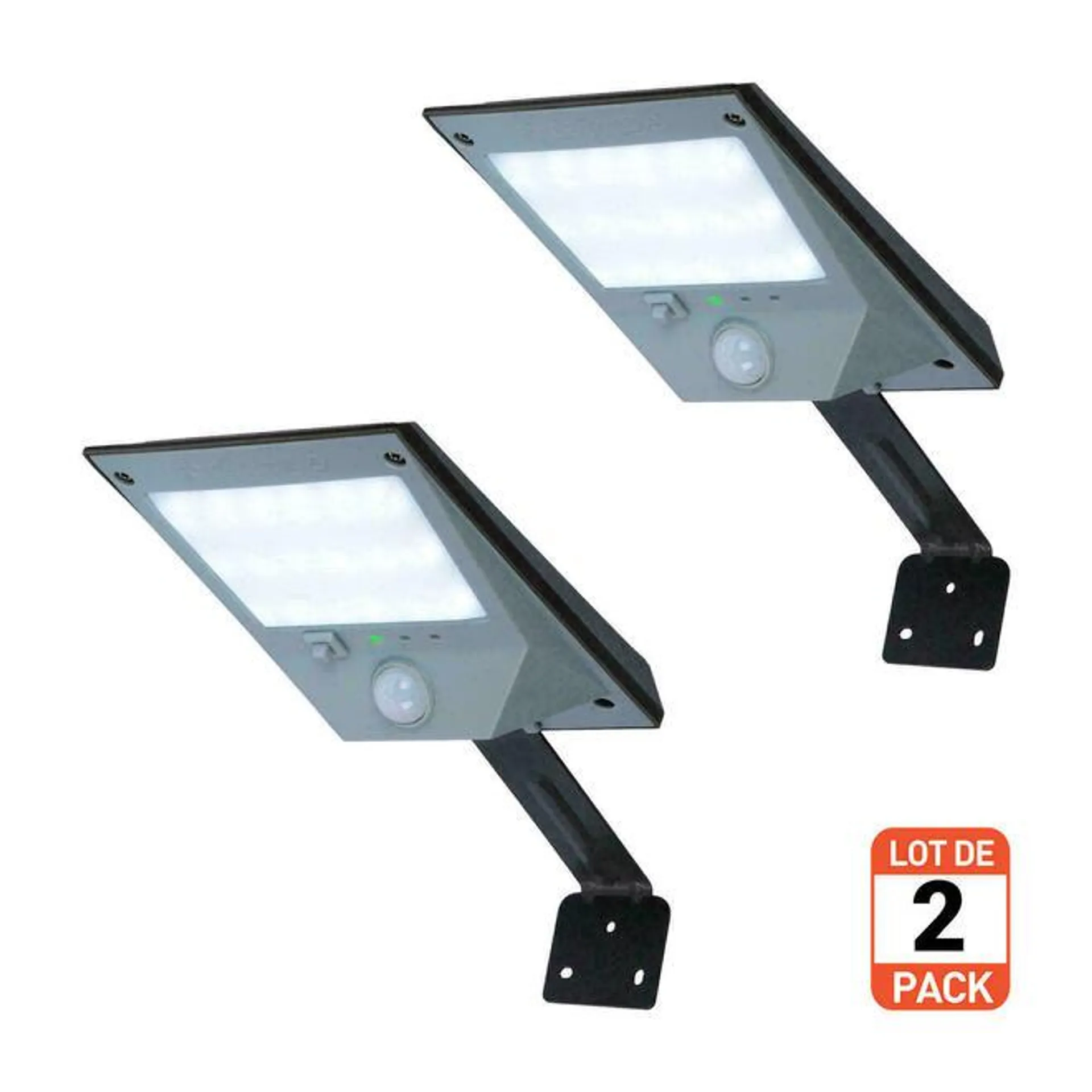 Outdoor LED Solar Wall Lights, Security Lighting, Motion Sensor, 5V 2W, 2pc - LIVINGbasics®