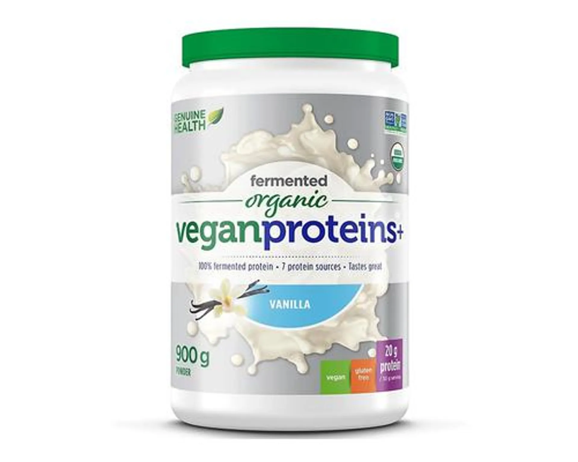 Genuine Health Fermented Organic Vegan Proteins+ Vanilla 900g