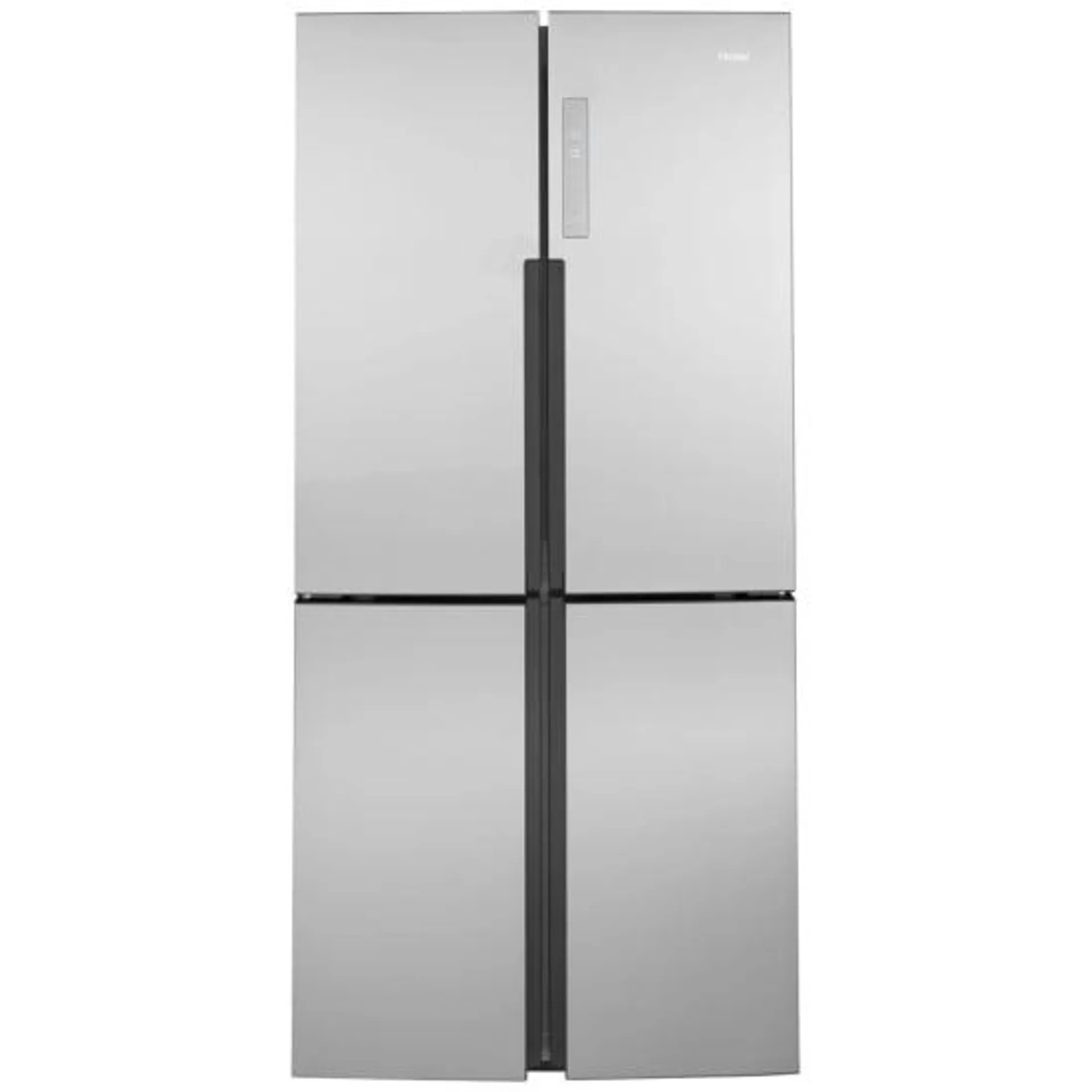 Haier QHE16HYPFS French Door Refrigerator, 33 inch Width, ENERGY STAR Certified, Counter Depth, 16.8 cu. ft. Capacity, Stainless Steel colour Digital Thermostat, Quad Door, Humidity Control