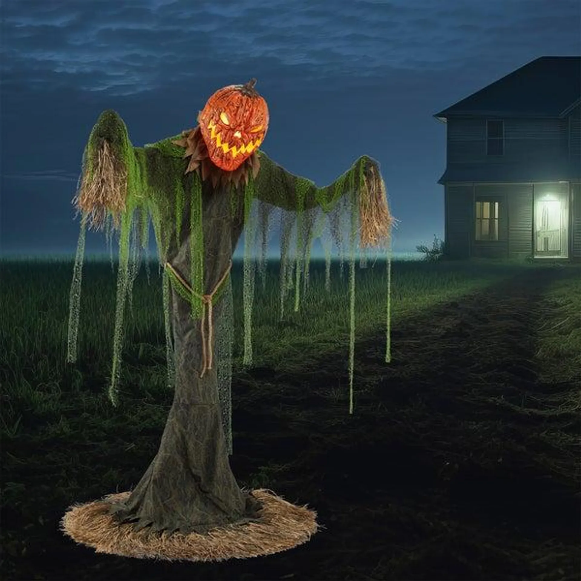 Halloween Animated Pumpkin Scarecrow 2.1m (7ft.)