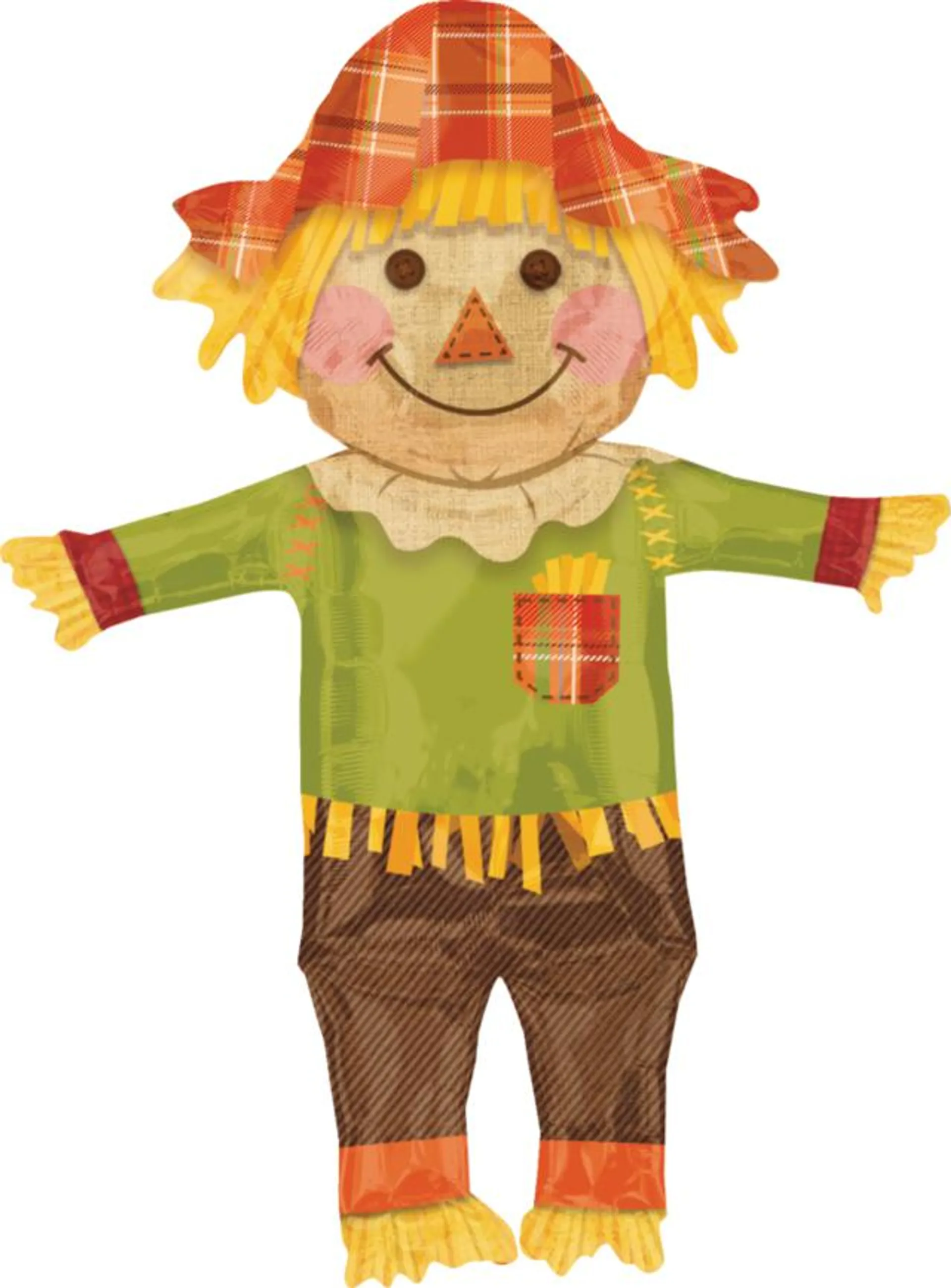 Scarecrow Foil Balloon for Fall/Thanksgiving, Helium Inflation Included, 38-in