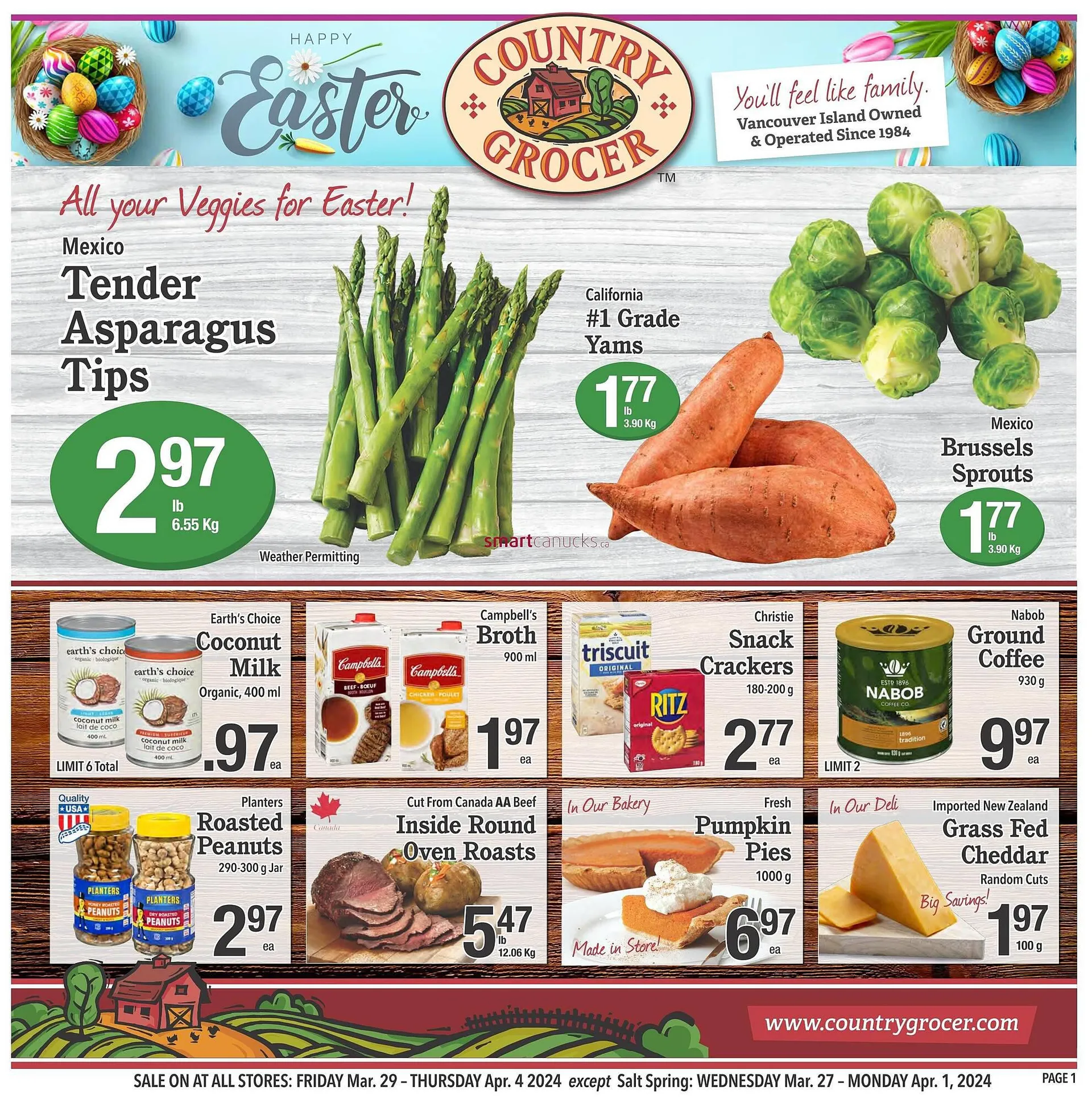 Country Grocer flyer from March 27 to April 2 2024 - flyer page 1