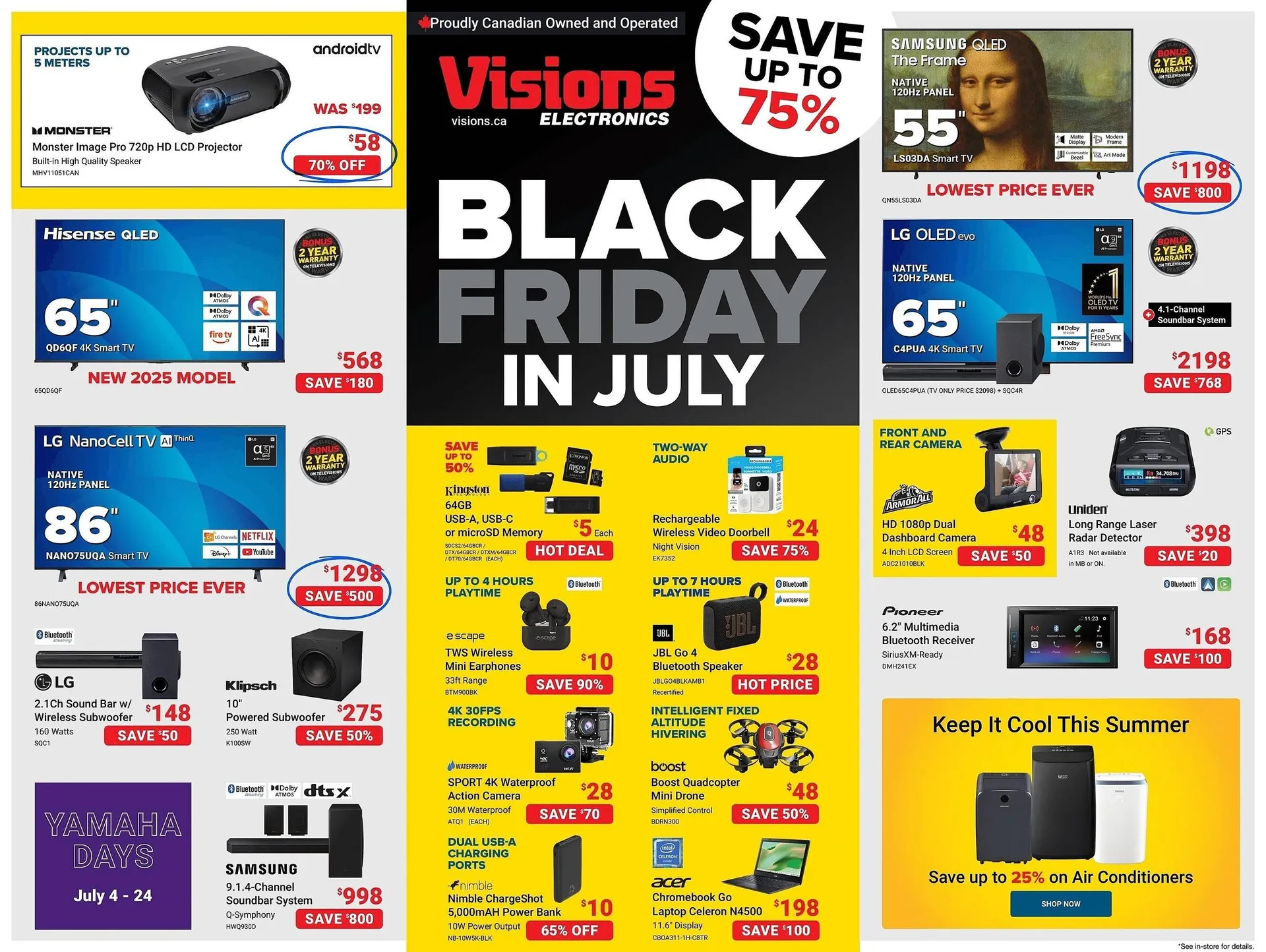 Visions Electronics flyer from July 18 to July 24 2025 - flyer page 1