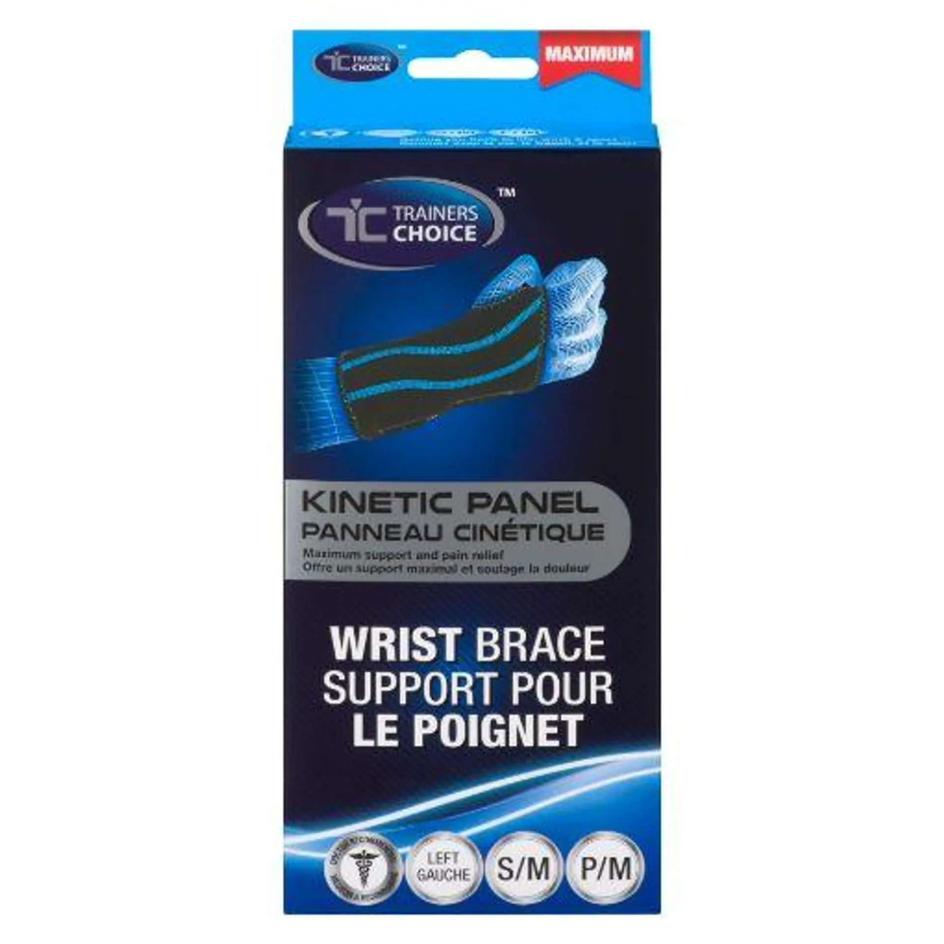 TRAINERS CHOICE WRIST BRACE - LEFT - SMALL/MEDIUM