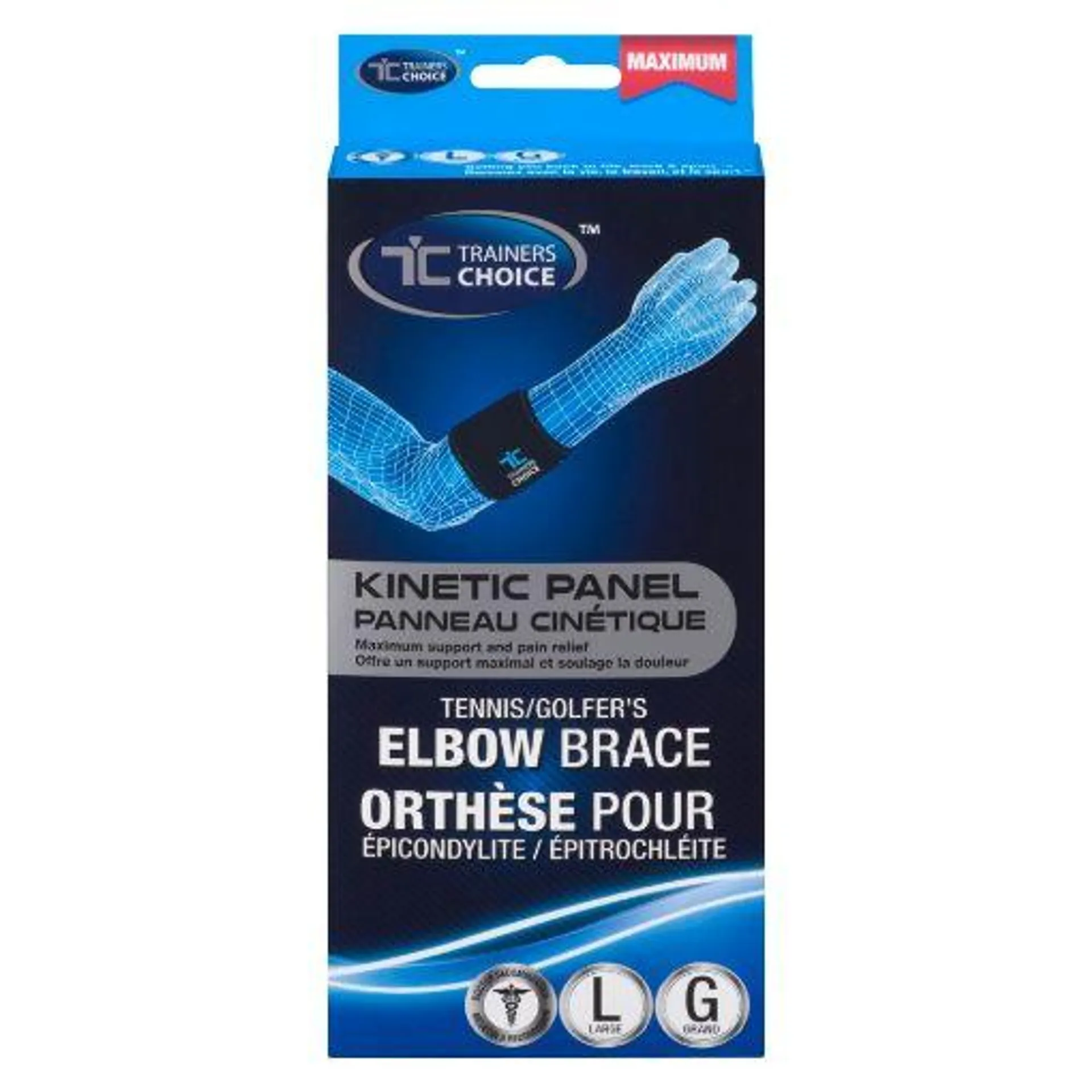 TRAINERS CHOICE ELBOW STRAP - TENNIS/GOLF - LRG