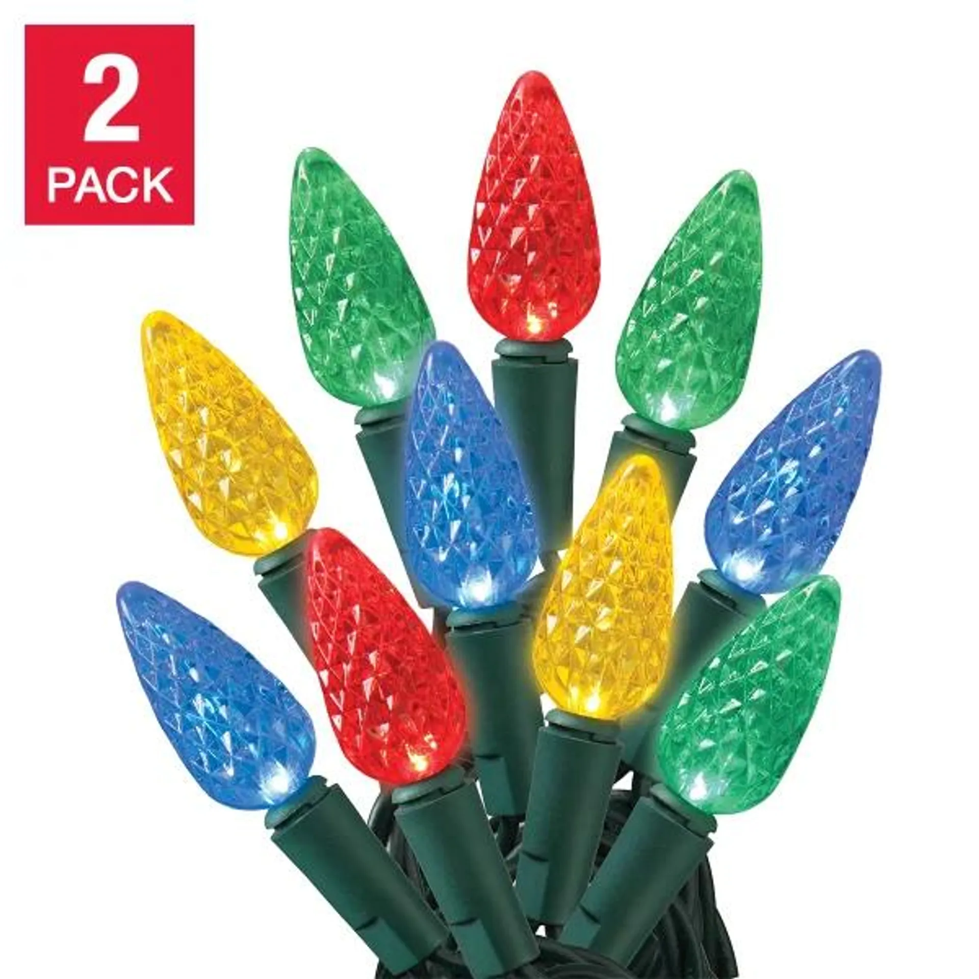 Sylvania 2 x 100 C6 Multi LED Christmas Lights