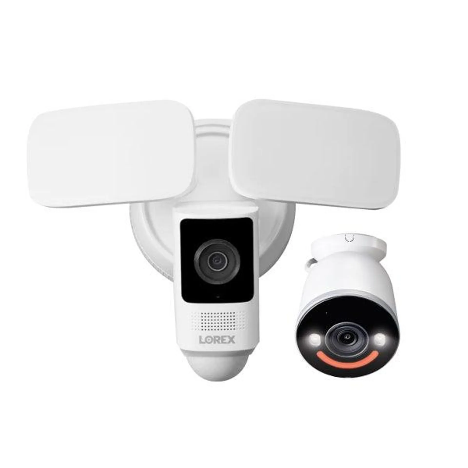 Lorex 2K Floodlight Wi-Fi Camera with 4K Spotlight Wi-Fi Security Camera