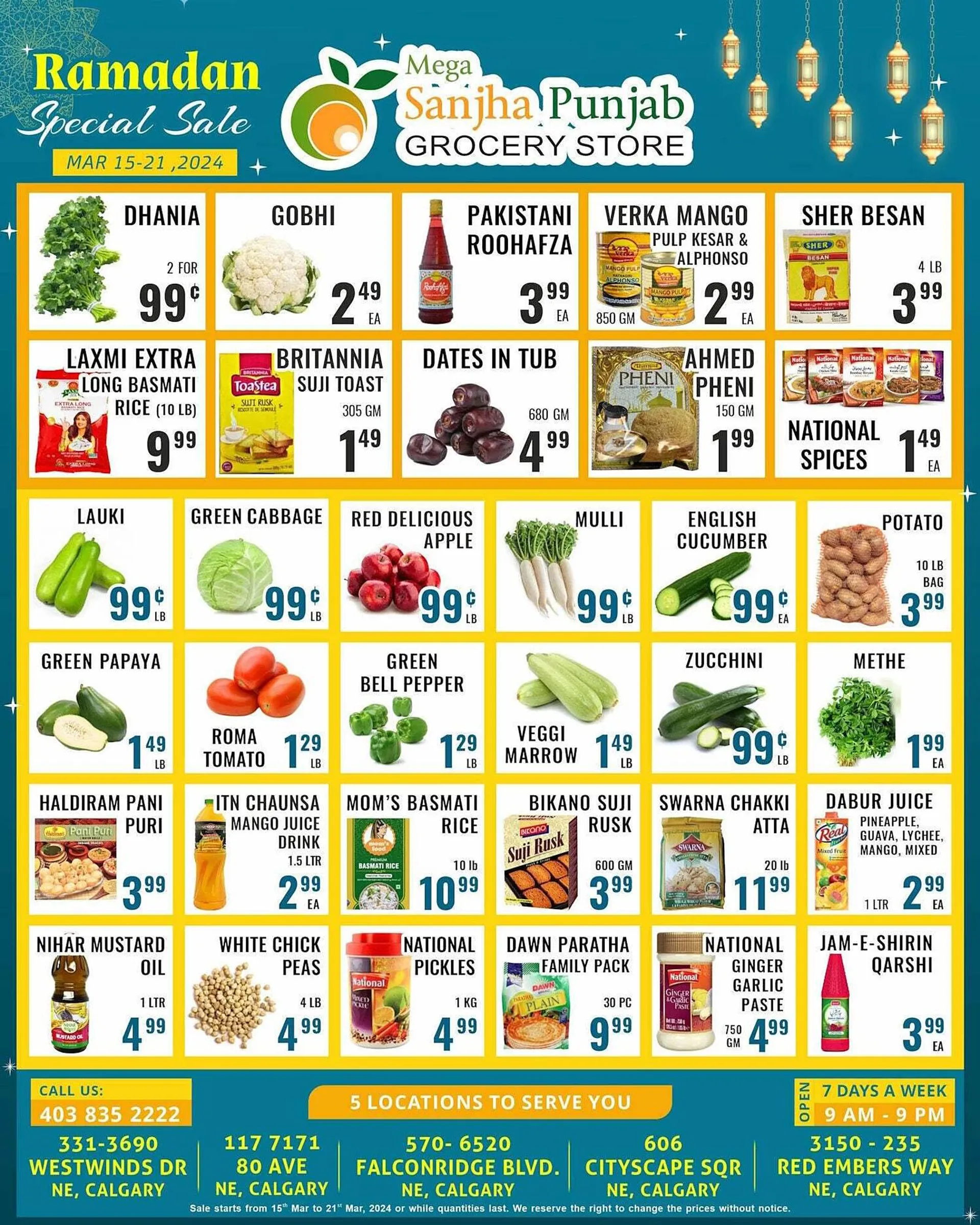 Mega Sanjha Punjab Grocery Store flyer from March 15 to March 29 2024 - flyer page 