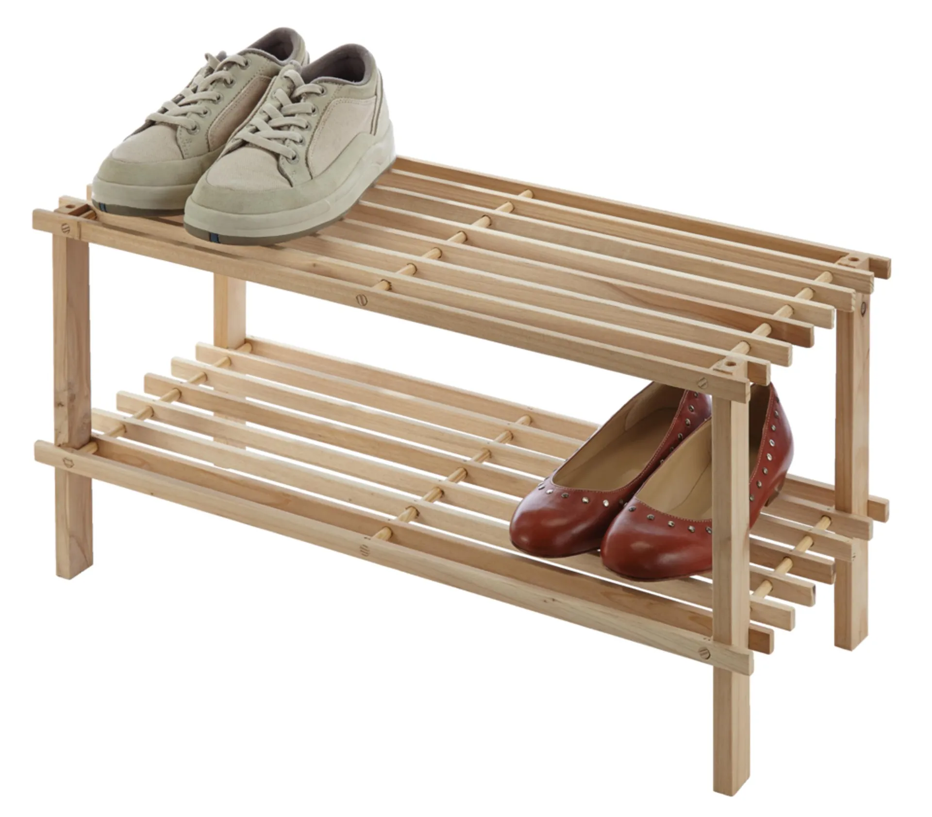 HOME COLLECTIONS Pine Shoe Rack, 26 x 63 x 29 cm