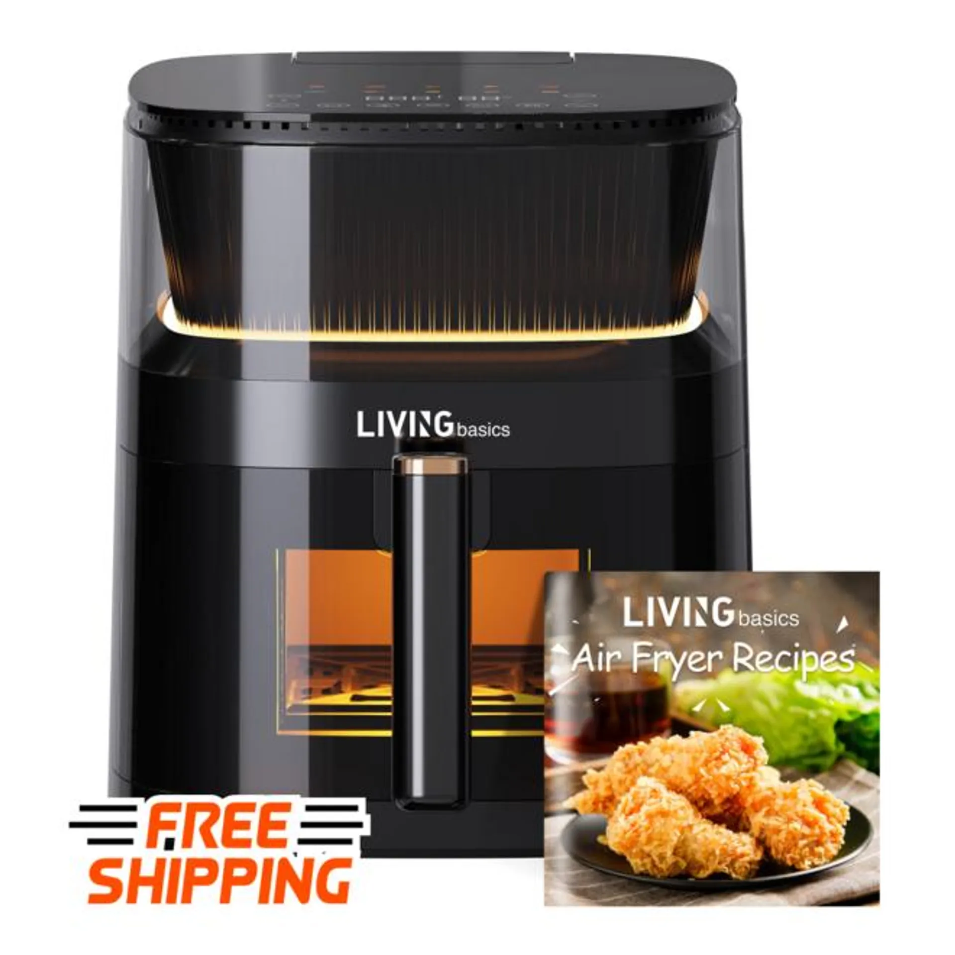 Advanced 5L Air Fryer - Less Oil, More Health with Steam-Air-Fry Technology - LIVINGbasics