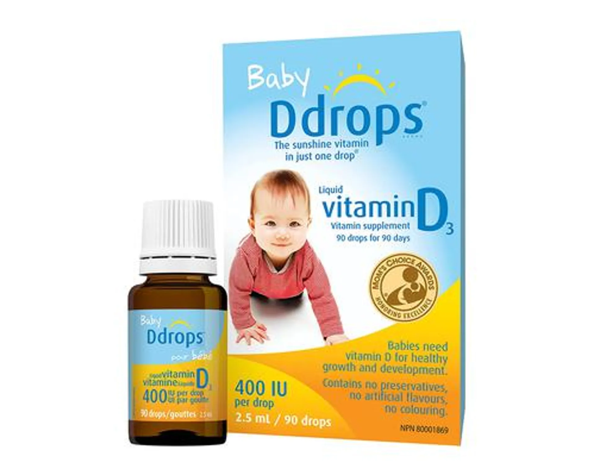 Ddrops Vitamin D3 400 IU Baby 90 drops