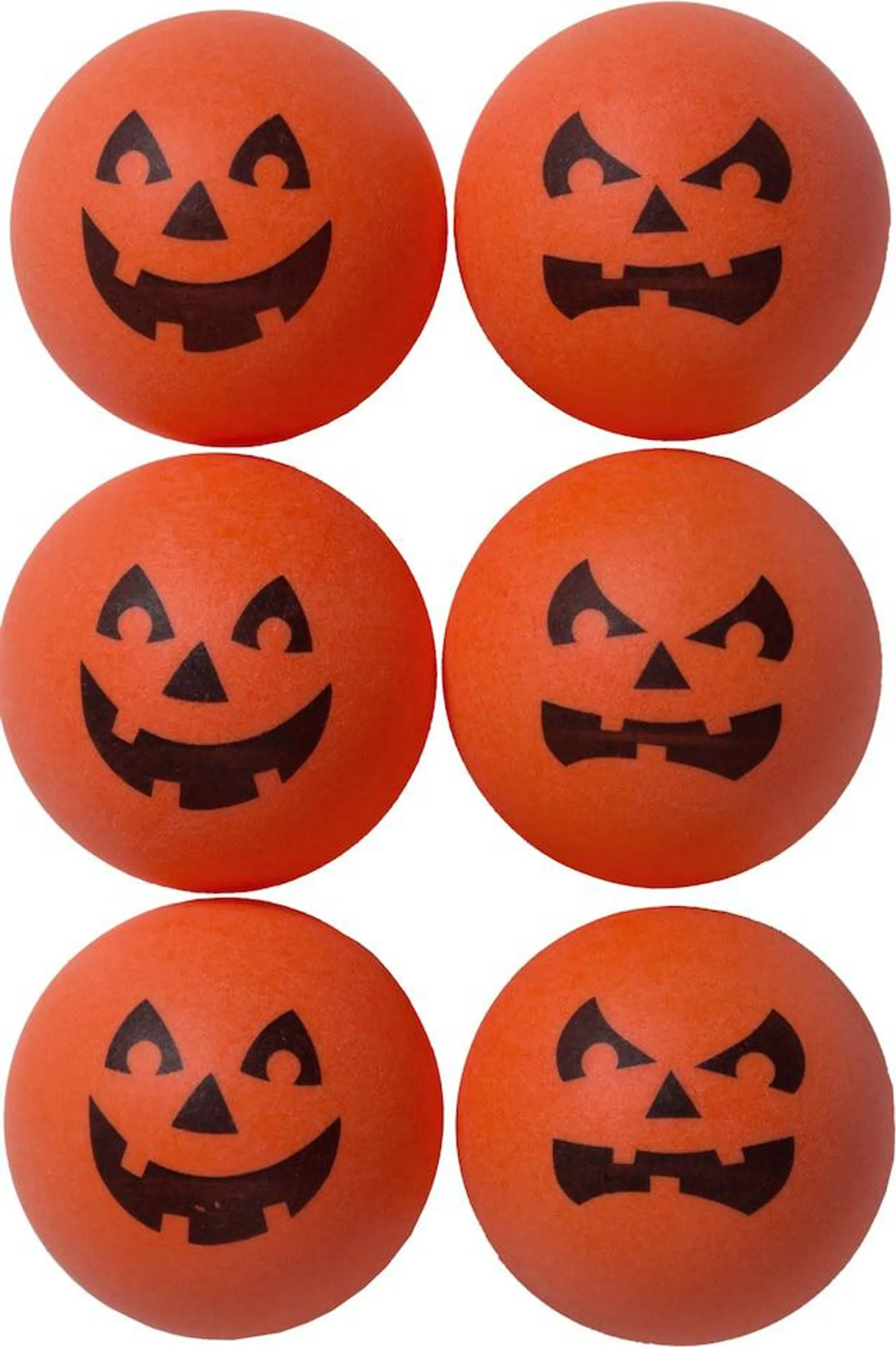 Vintage Halloween Jack-O'-Lantern Pumpkin Ping Pong Balls, Black/Orange, 1.5-in, 6-pk, Table Decoration for Halloween