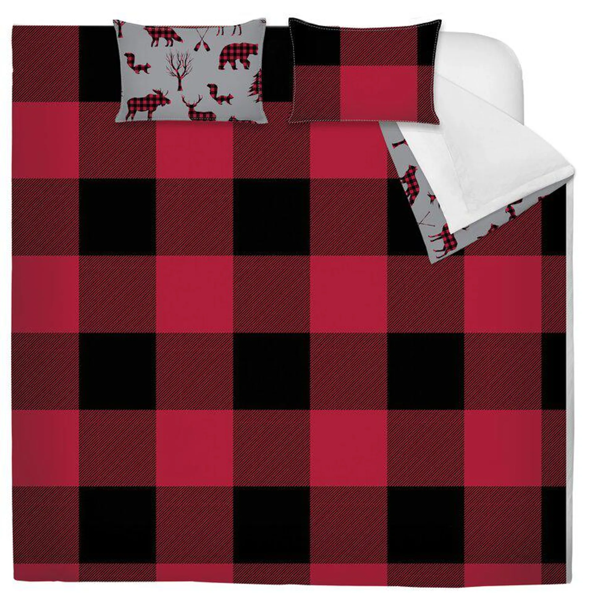 Dabrowski Red/Black Microfiber Reversible Comforter Set