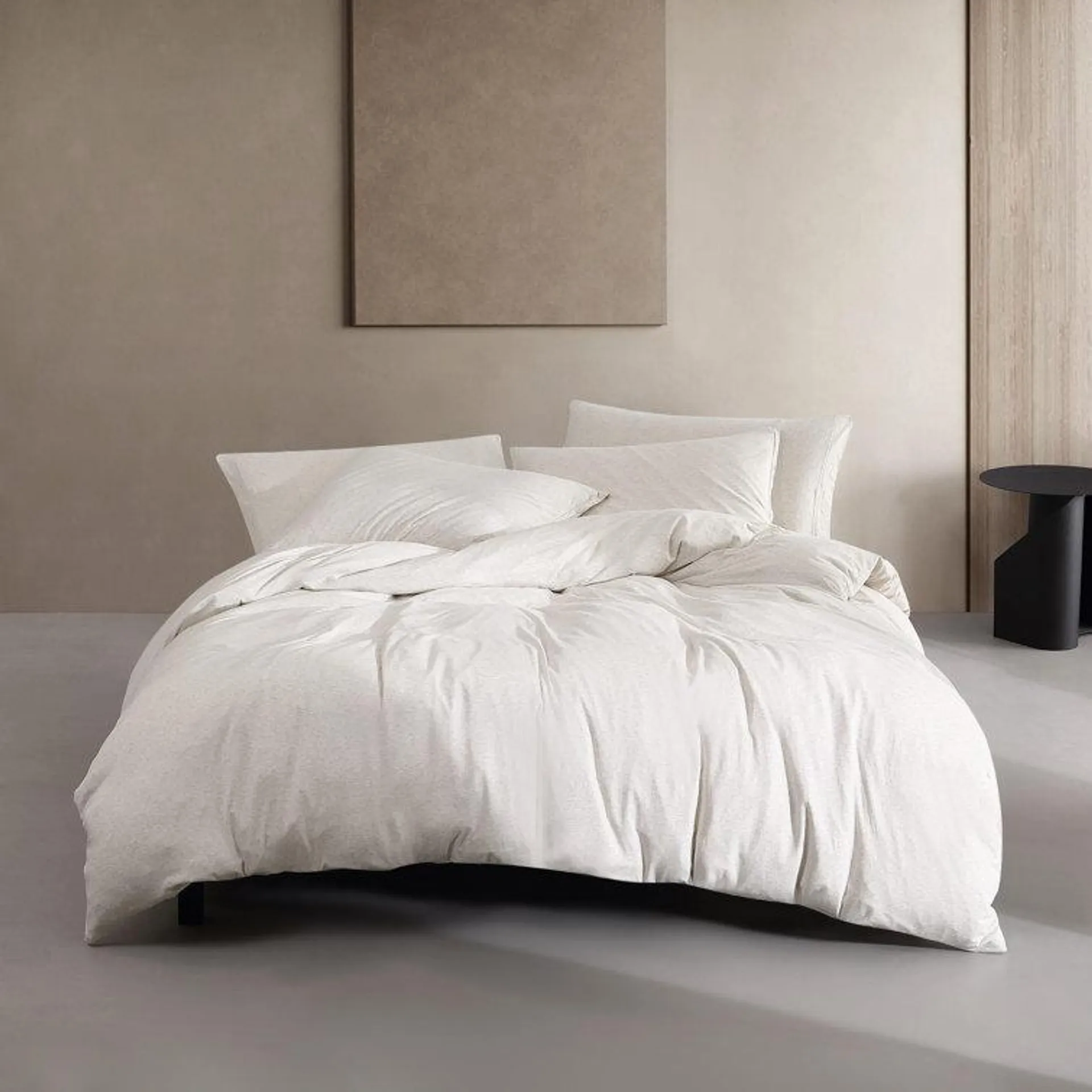 Calvin Klein Modern Cotton Melange Jersey Solid Reversible 3 Piece Comforter Set