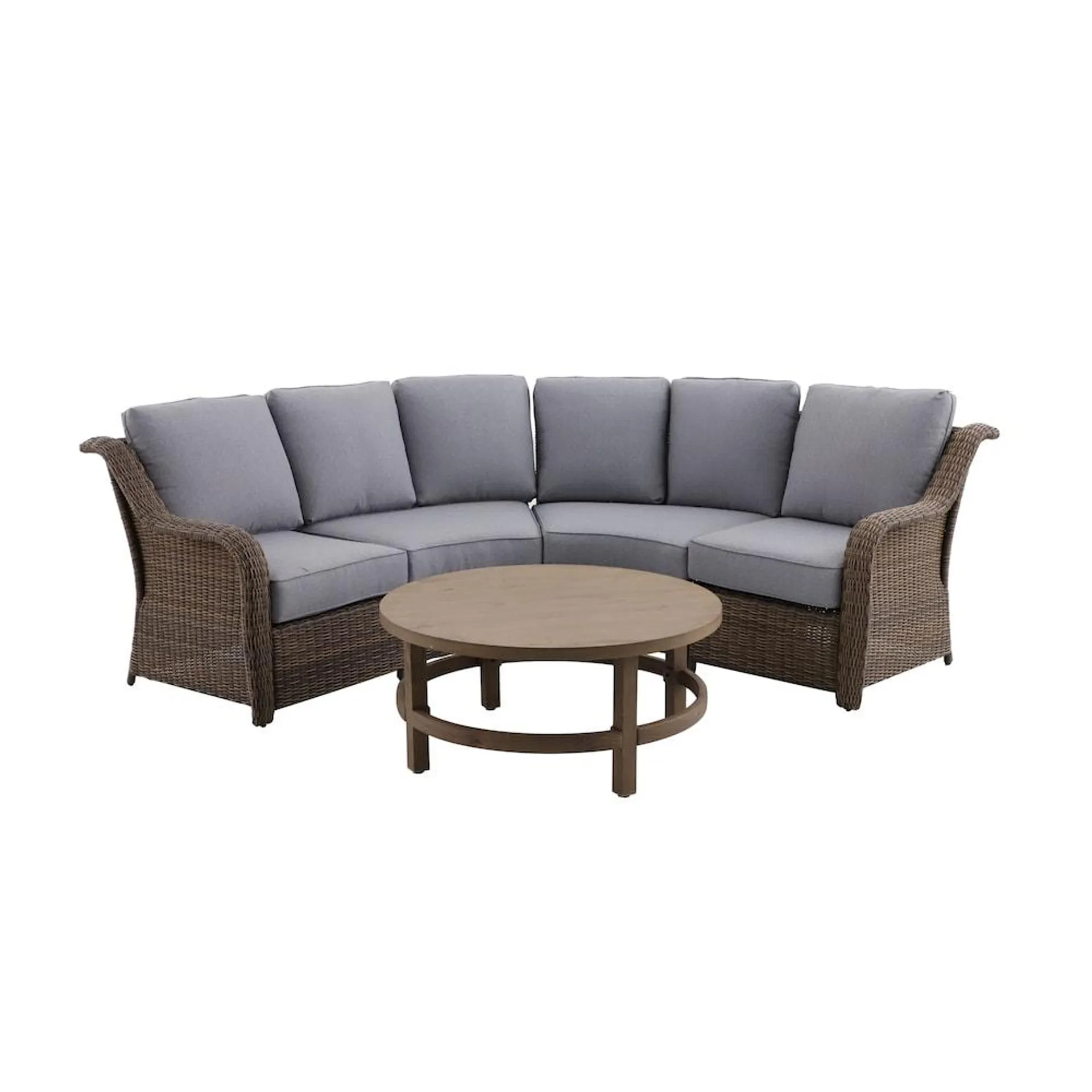 Clayton 5-Piece Patio Sectional with Stone Grey CushionGuard Cushions