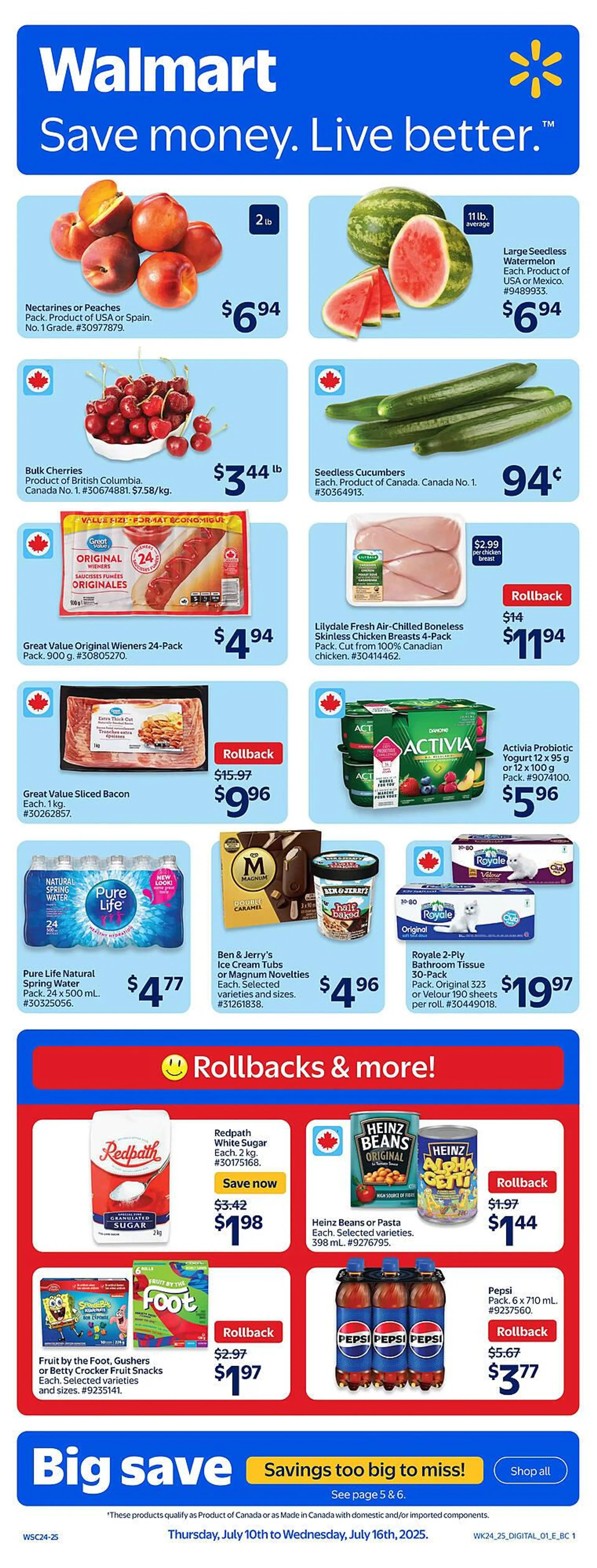 Walmart flyer from July 10 to July 16 2025 - flyer page 1