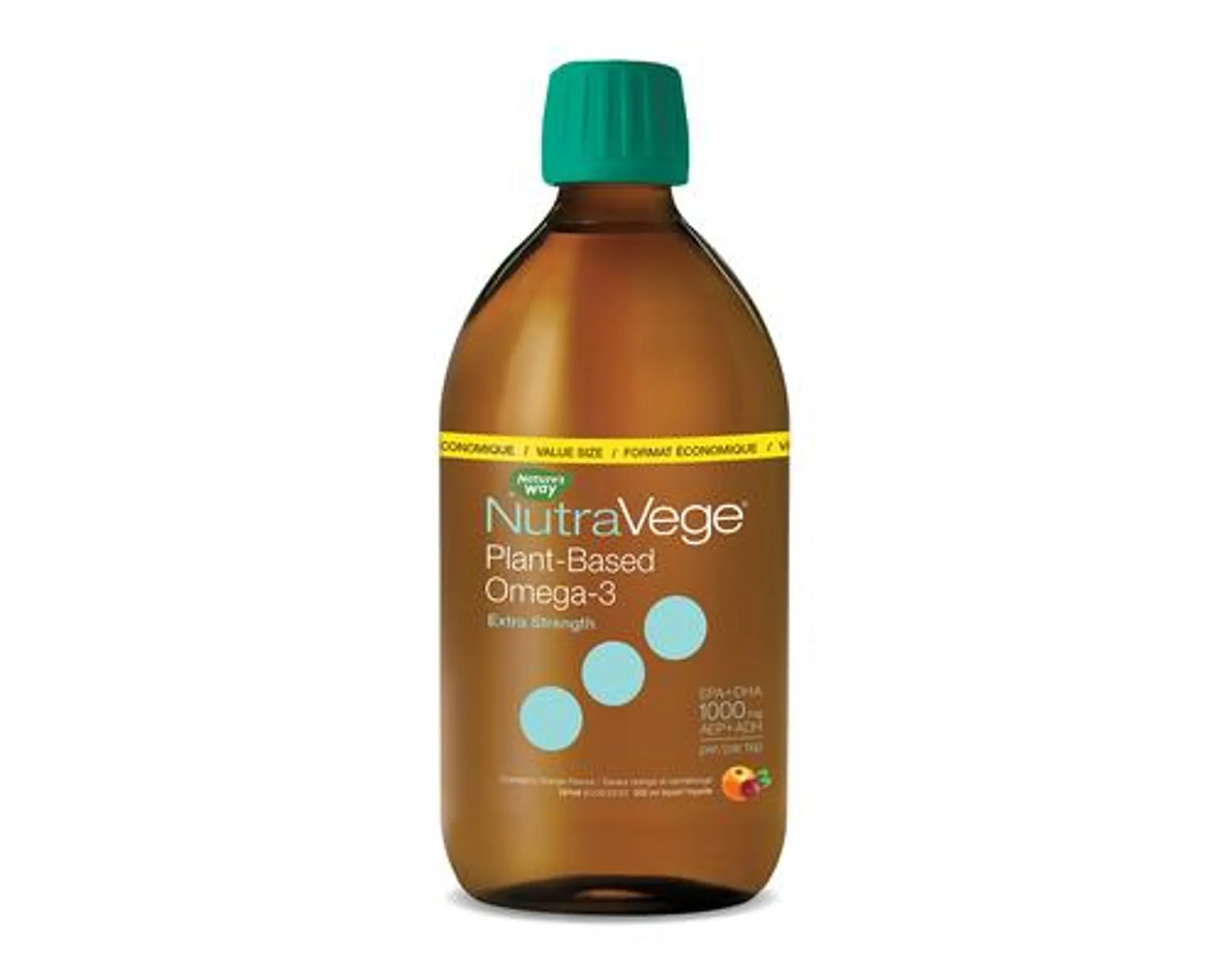 NutraVege Omega-3 Plant Based Extra Strength Cranberry Orange 500mL