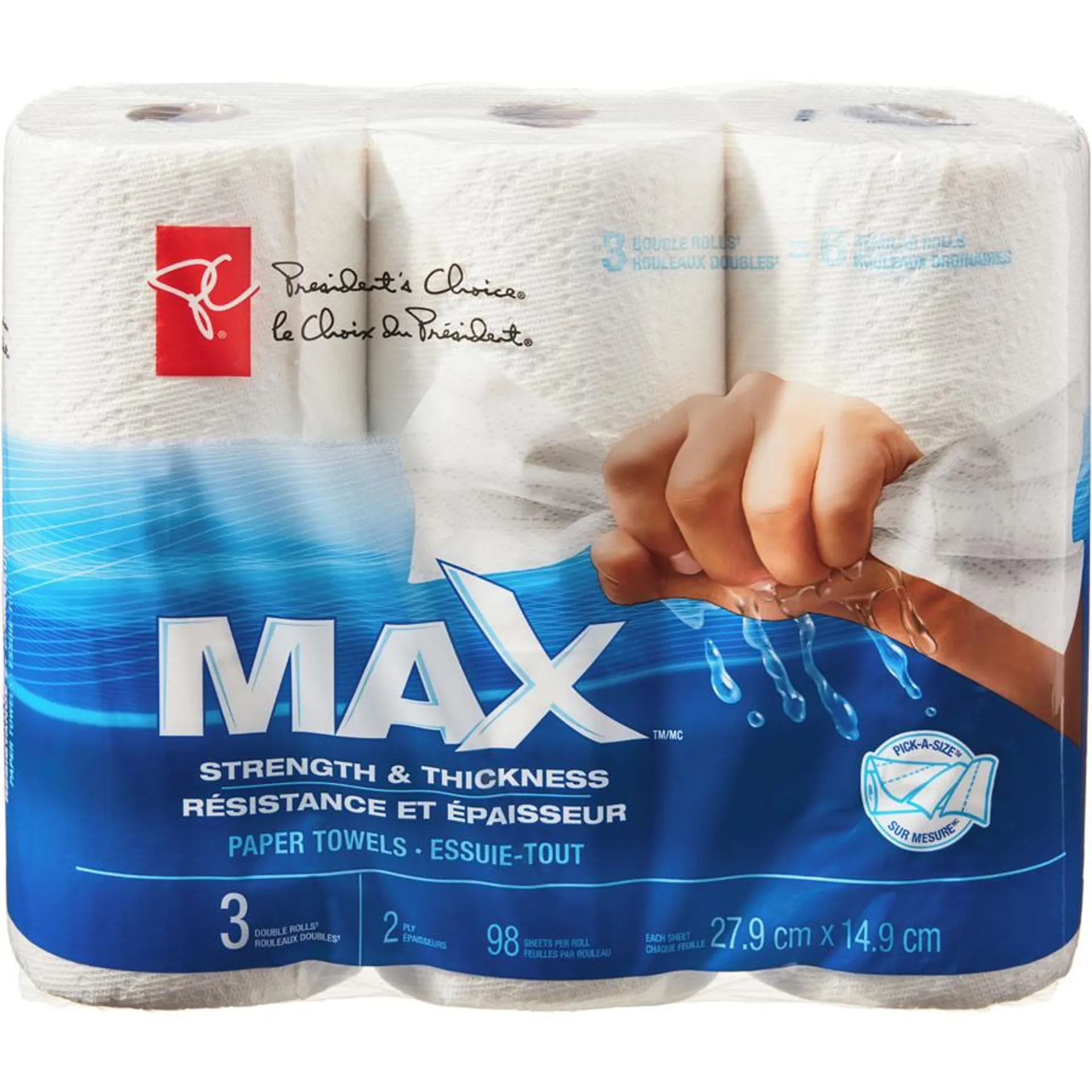 Max Strength and Thickness Paper Towels 3=6 Rolls