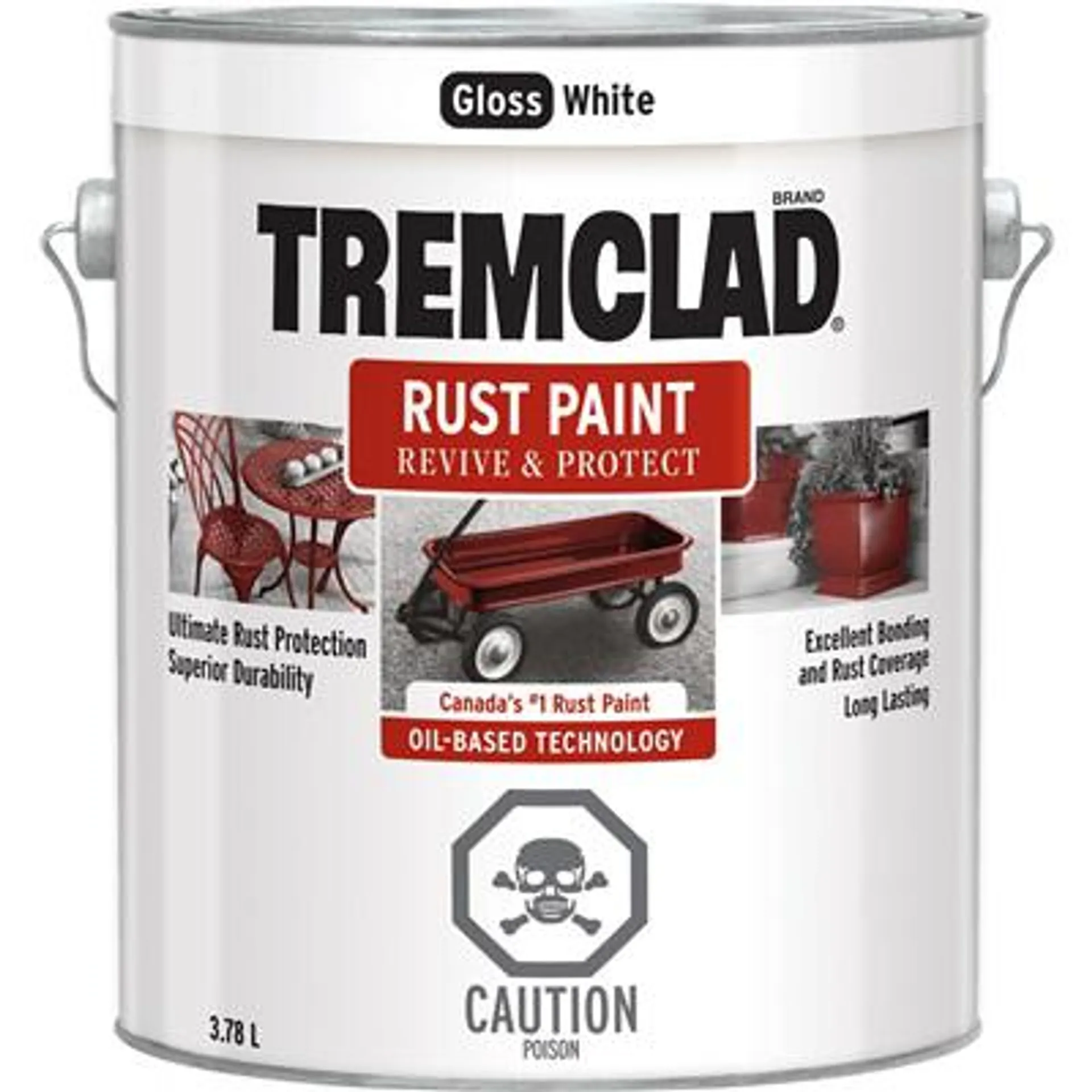 Tremclad Rust Paint Gloss White- 3.78L