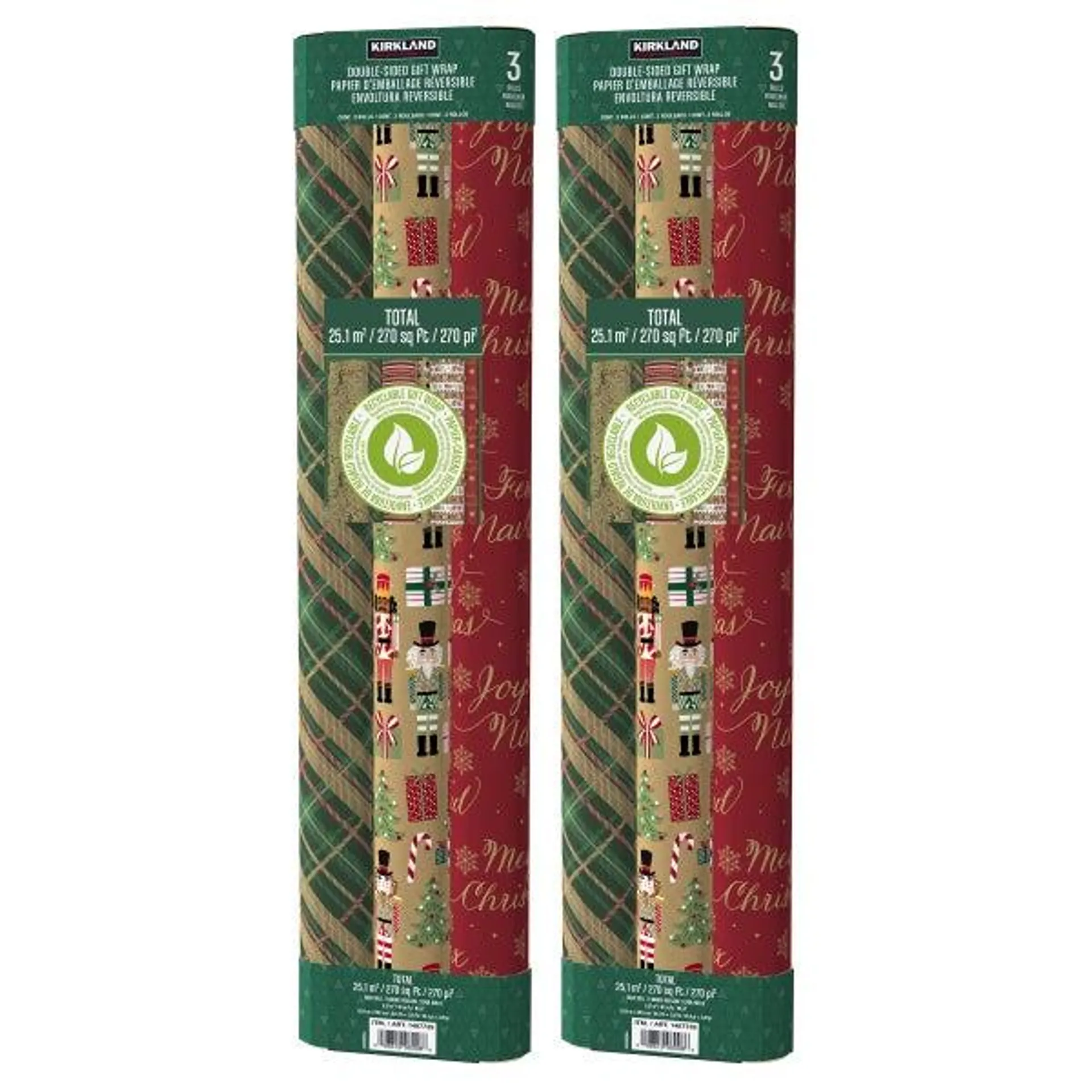 Kirkland Signature - Christmas Wrapping Paper - 6 Rolls