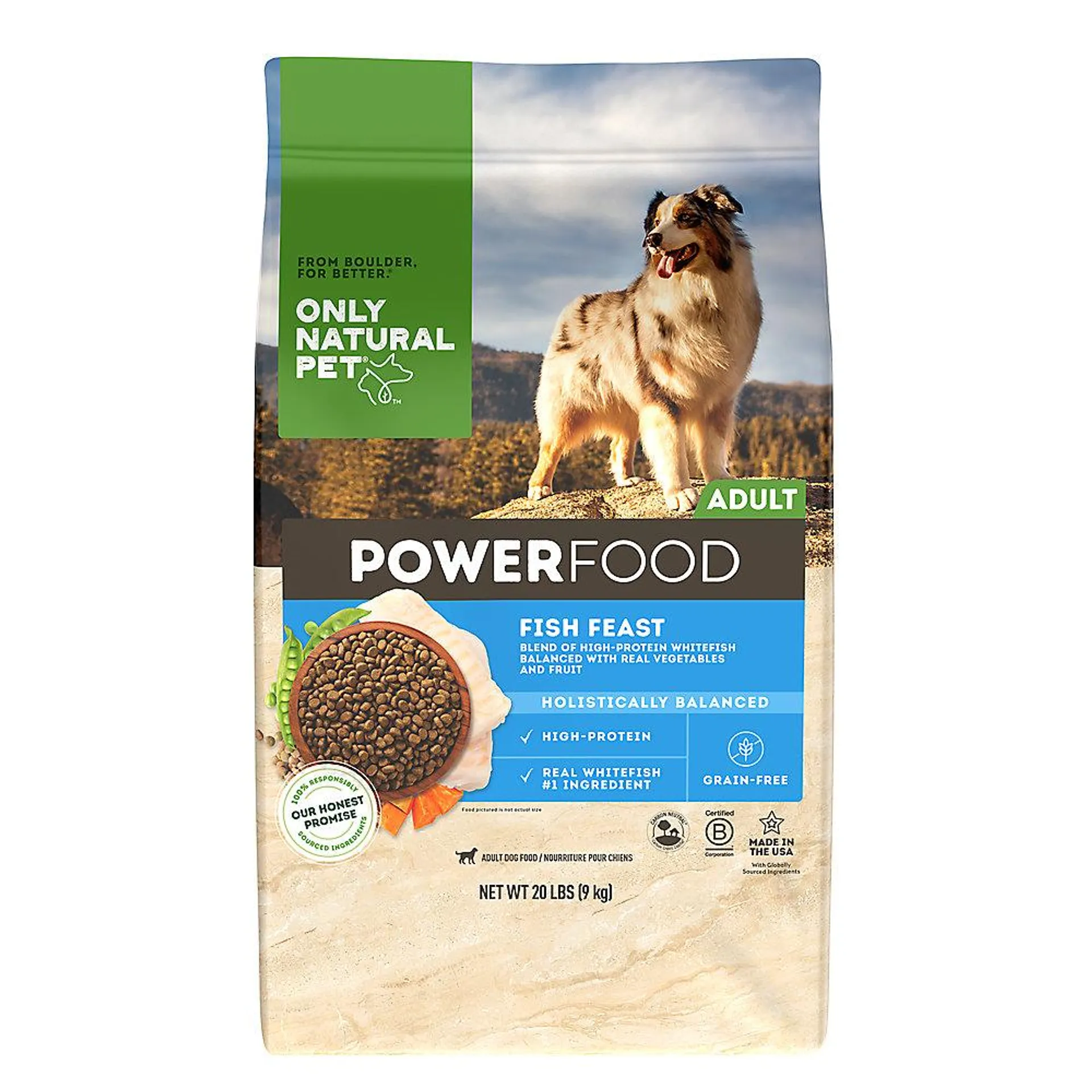 Only Natural Pet® PowerFood All Life Stage Dry Dog Food - Fish Feast, High-Protein, Grain Free