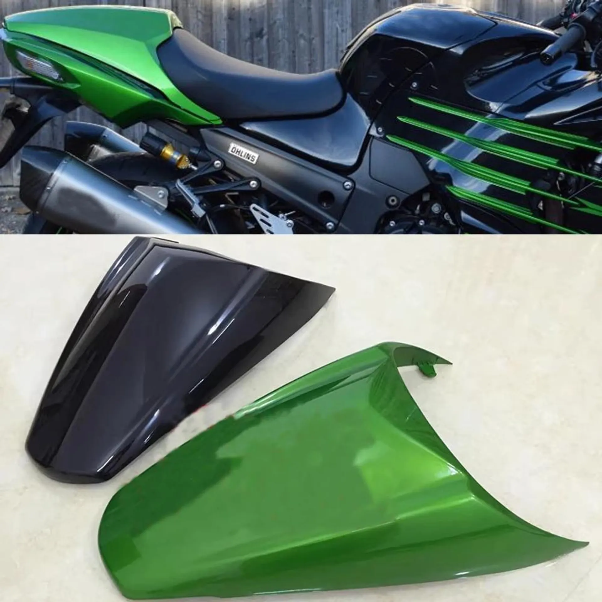 Motorcycle Rear Seat Cover Cowl Fairing Pillion For Kawasaki ZZR1400 ZZR 1400 ZX14R ZX-14R 2006-2019 2020 2021 ZX 14R Part Green