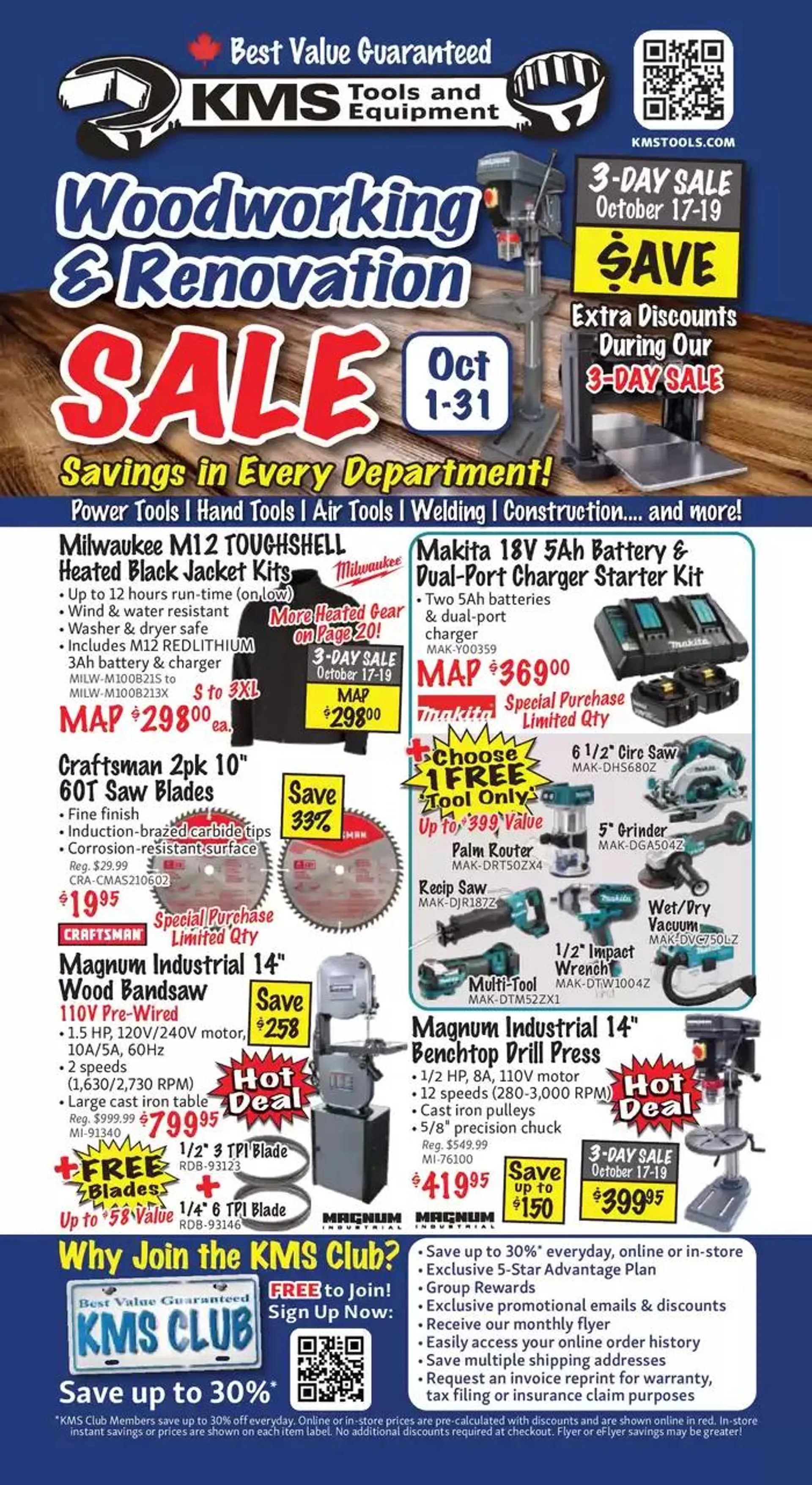 KMS Tools October 2024 Woodworking & Reno Sale - 1