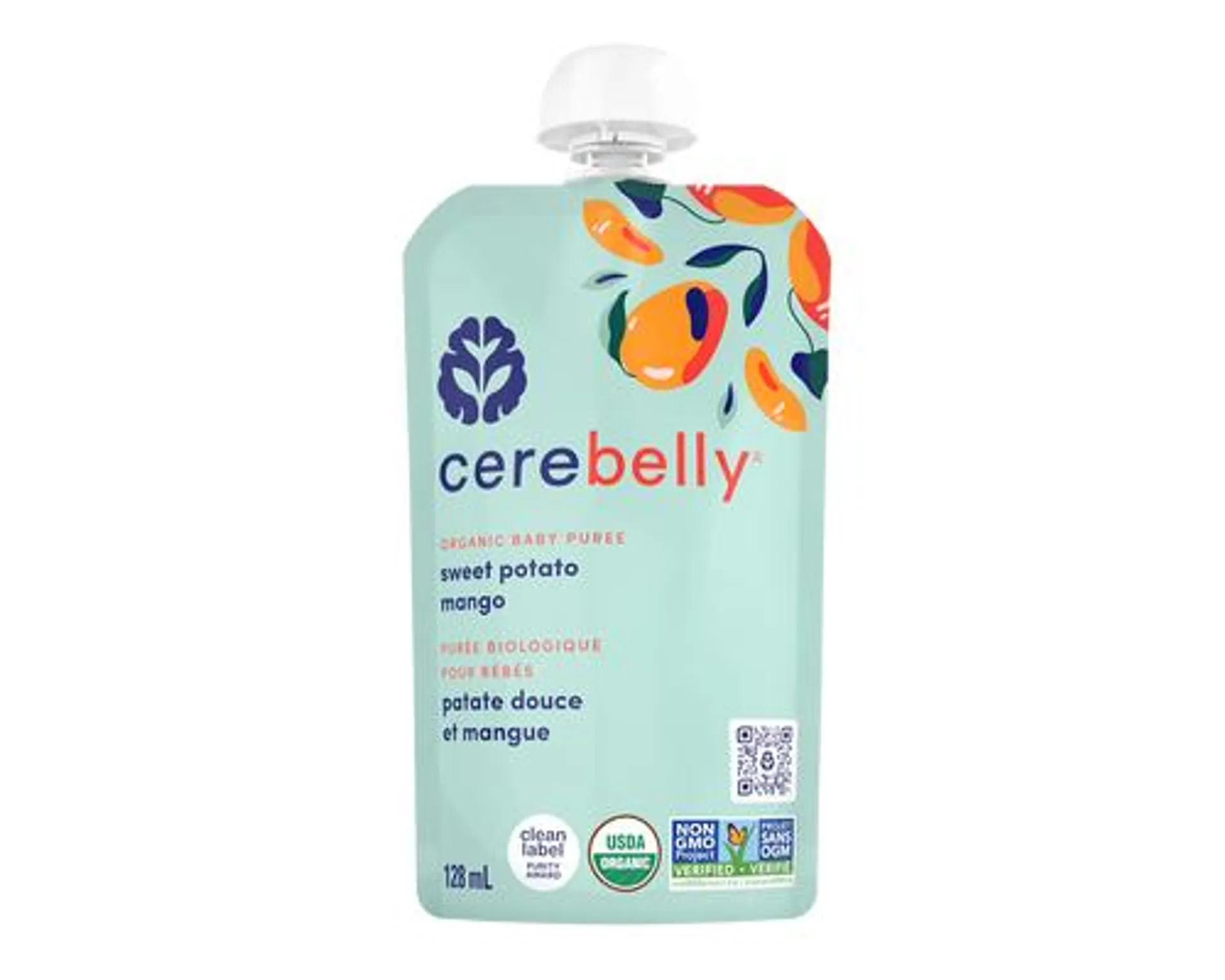 Cerebelly Organic Baby Puree Sweet Potato Mango 128mL