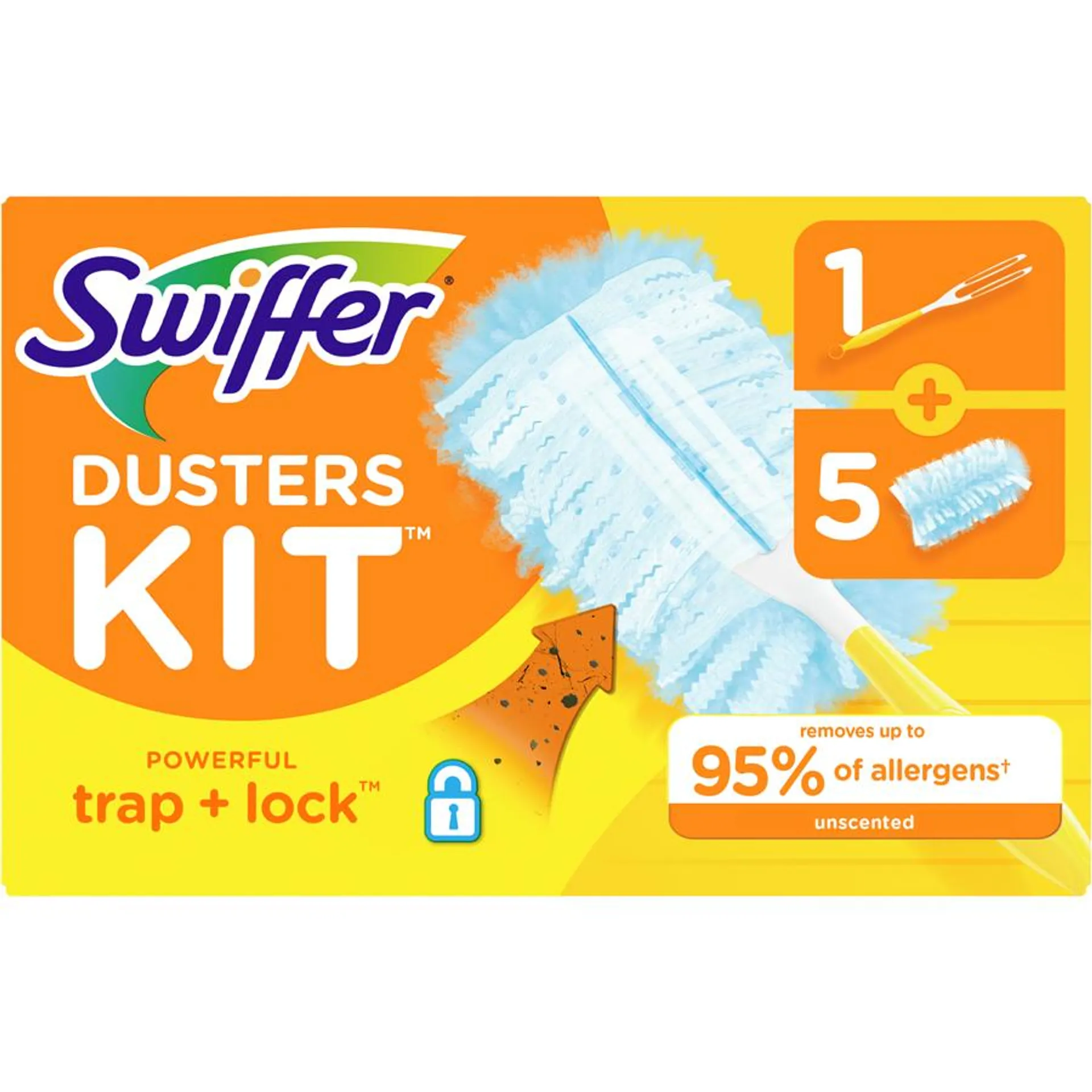 Dusters Starter Kit for Cleaning, Kit Includes 1 Handle and 5 Dusters