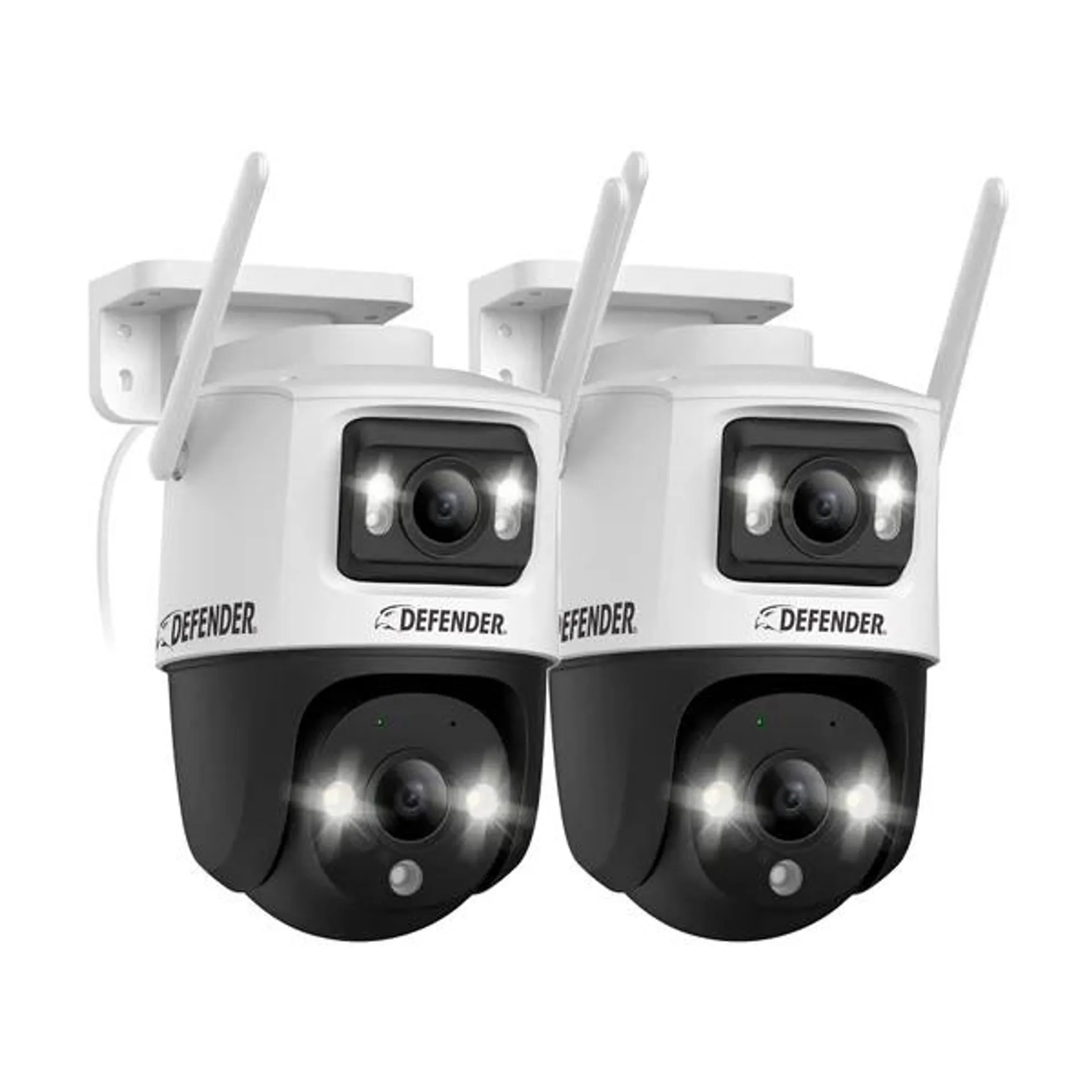 Defender AI POWERED Guard Pro 3K PLUS Dual Lens PTZ Wi-Fi Plug-in Security Cameras