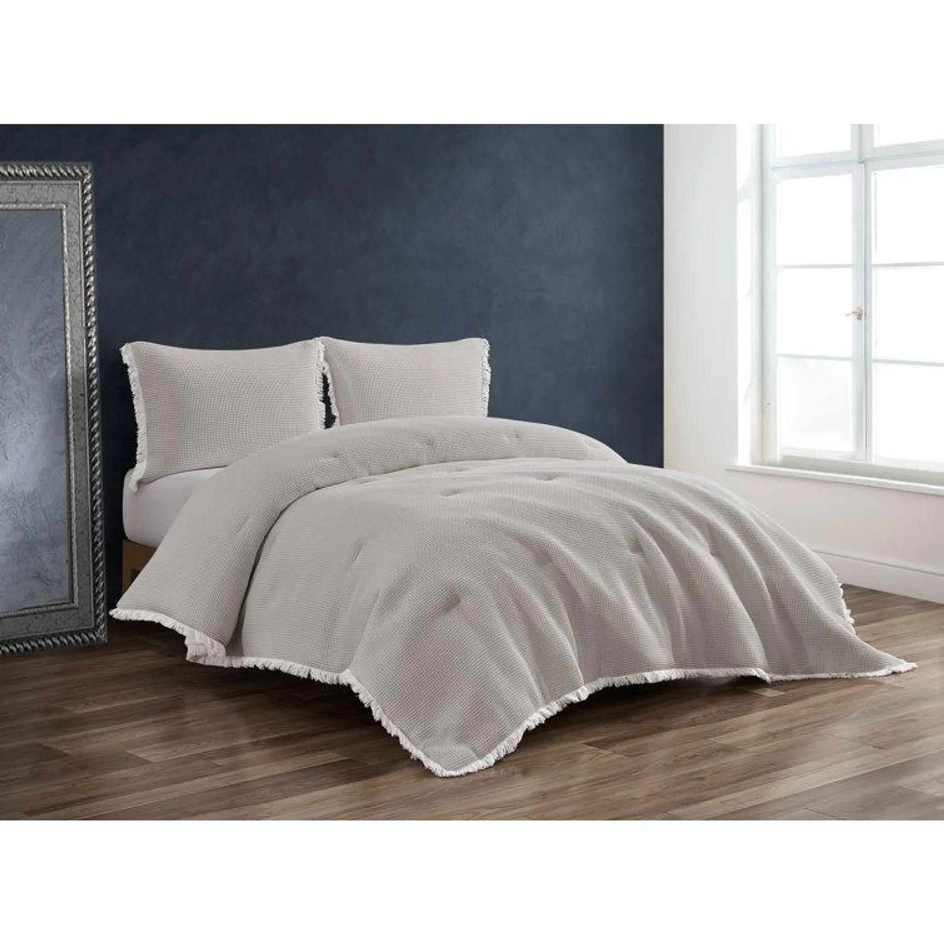 Carstens Cotton Waffle Solid Colour Comforter Set