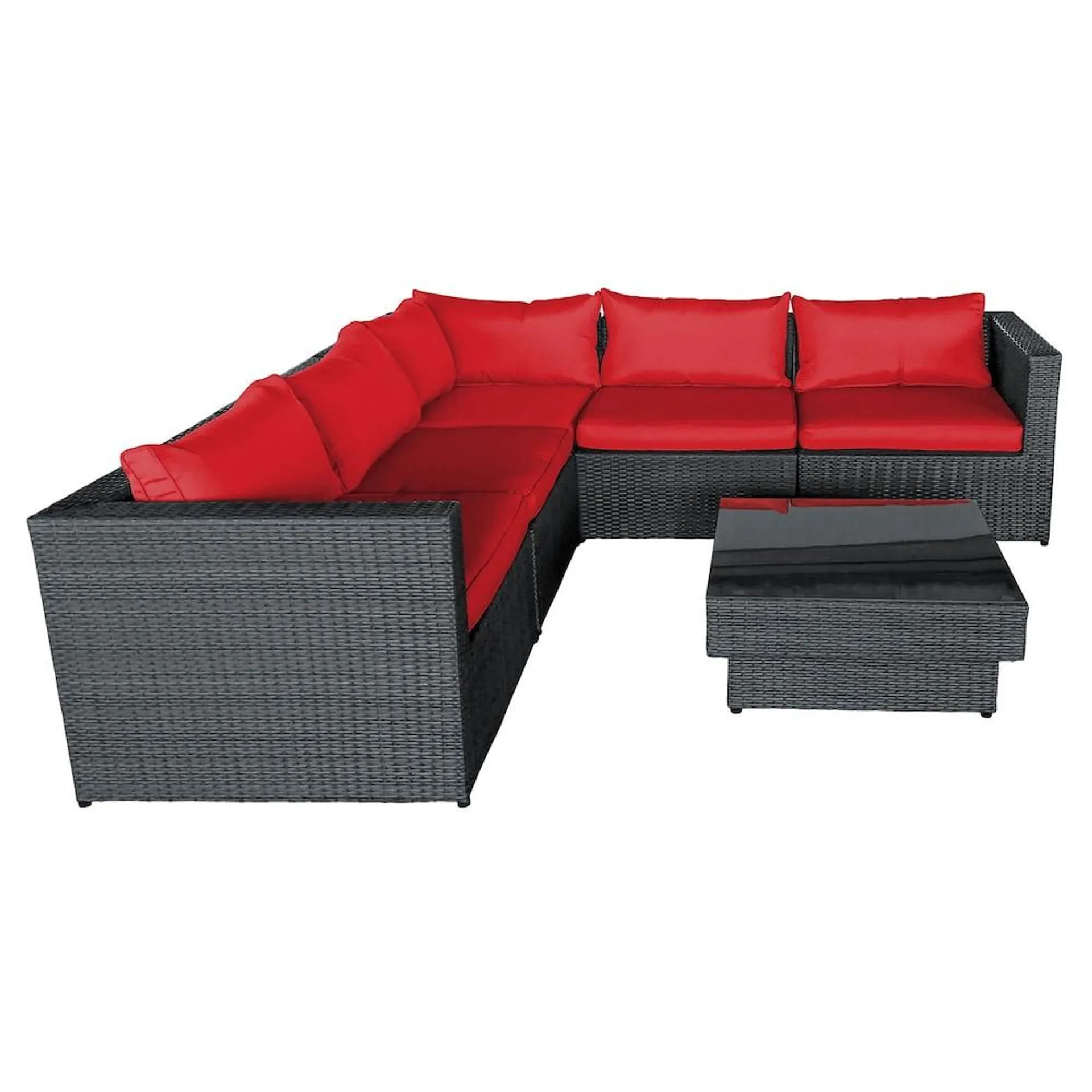 6-Piece Sofa Set With cherry red Cushions