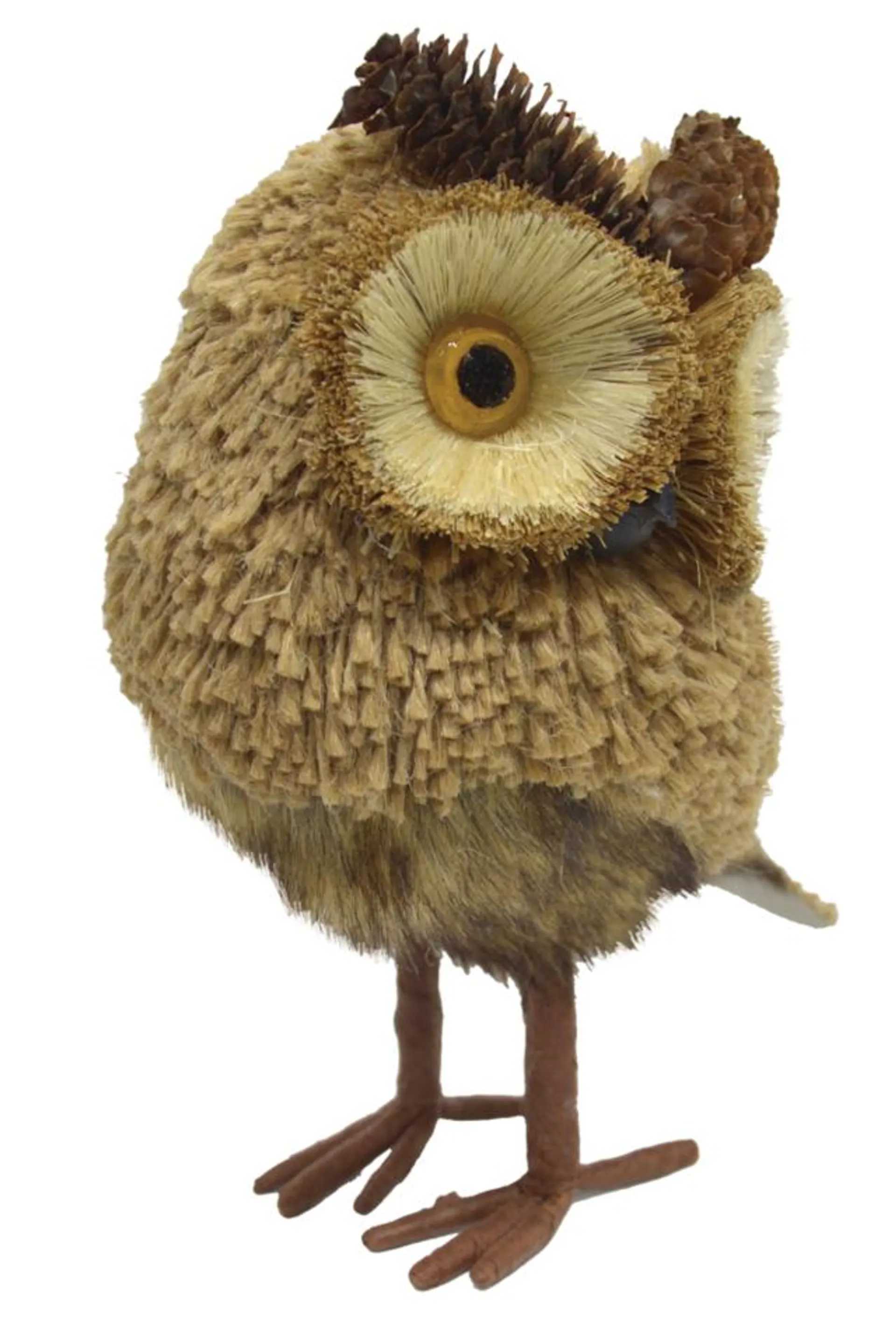 Owl Sisal Tabletop Animal, Brown, 6-in, Indoor/Outdoor Decoration for Fall