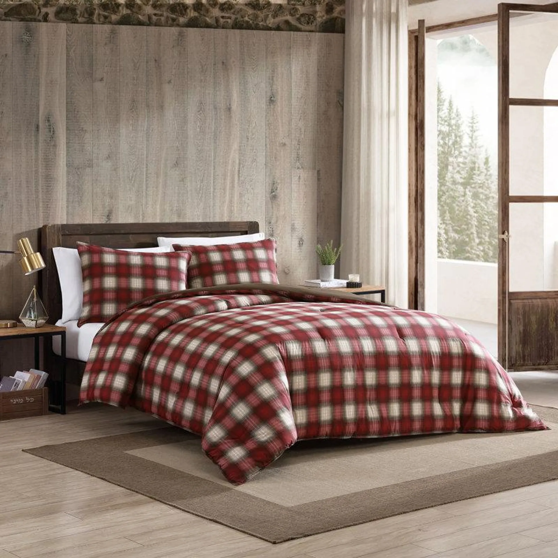 Eddie Bauer Navigation Plaid Cotton Reversible Comforter Set