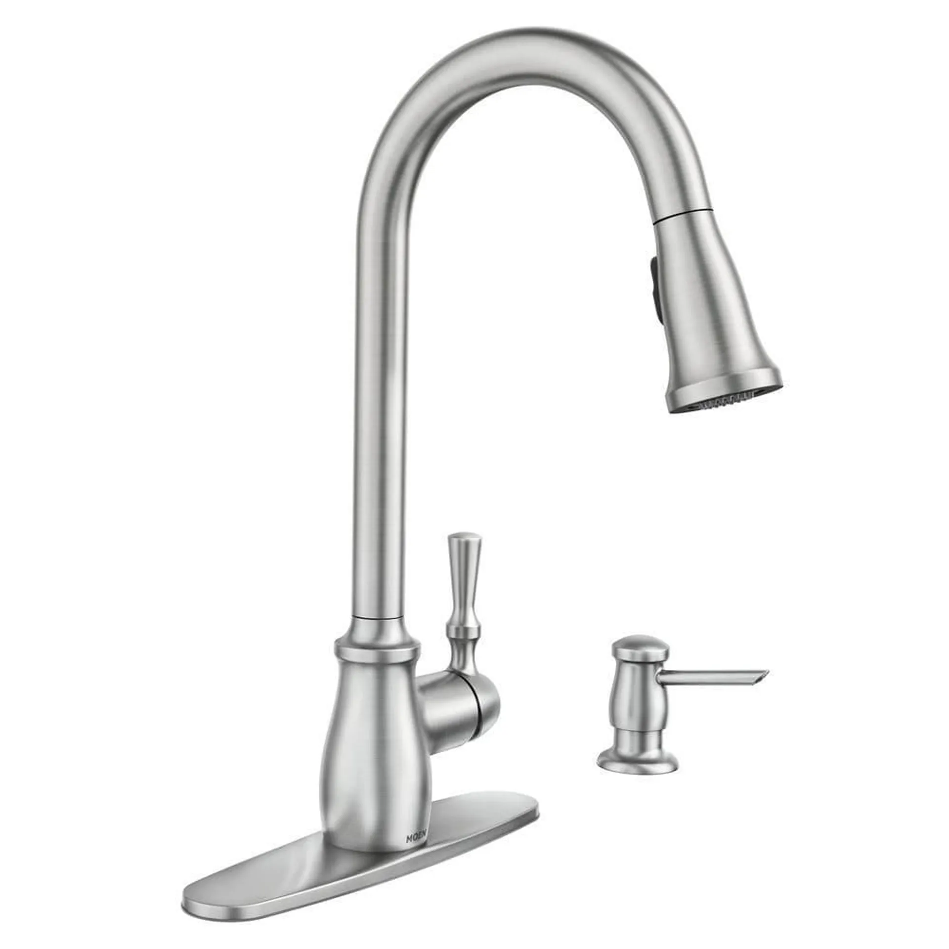 Fieldstone Pull Down Kitchen Faucet/Tap with Soap Dispenser in Spot Resistant Stainless Steel