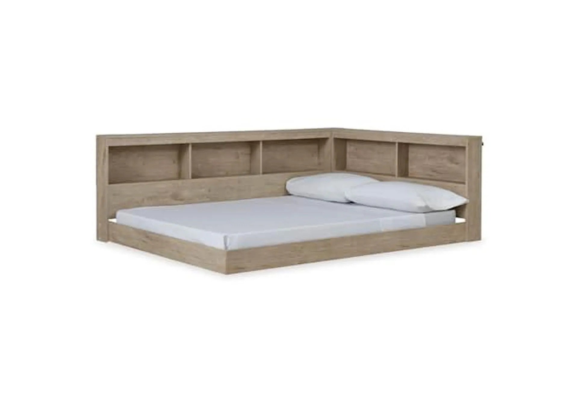 Oliah Full Bookcase Storage Bed - Natural