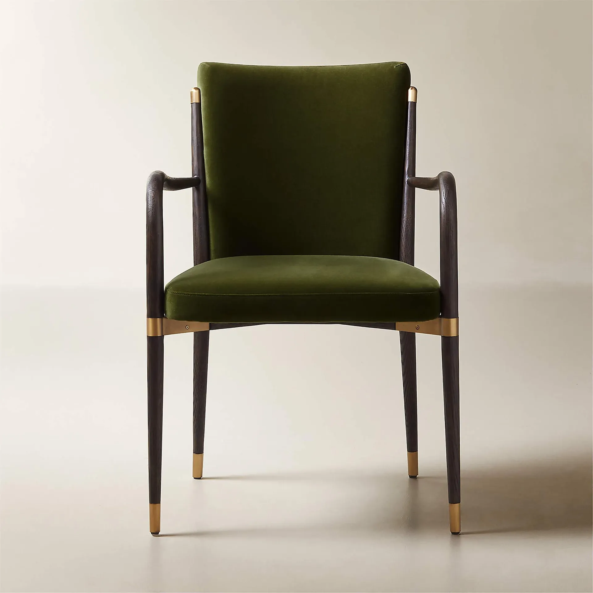 Norrie Forest Green Velvet Dining Armchair