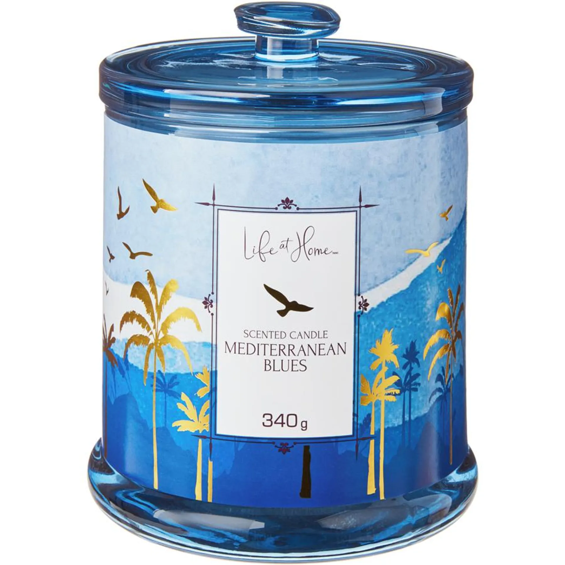 Mediterranean Blues Scented Candle with Lid