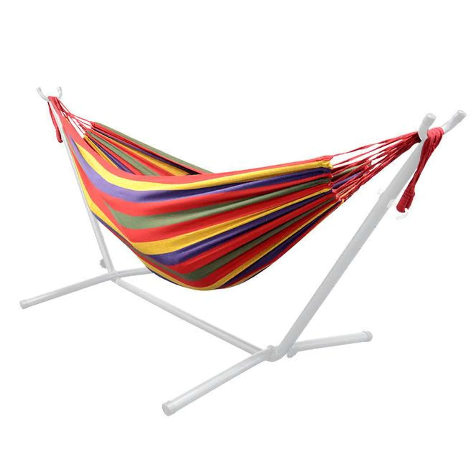 9Ft Double Hammock for Travel Beach Yard Outdoor Camping - Yardlab™ - Red