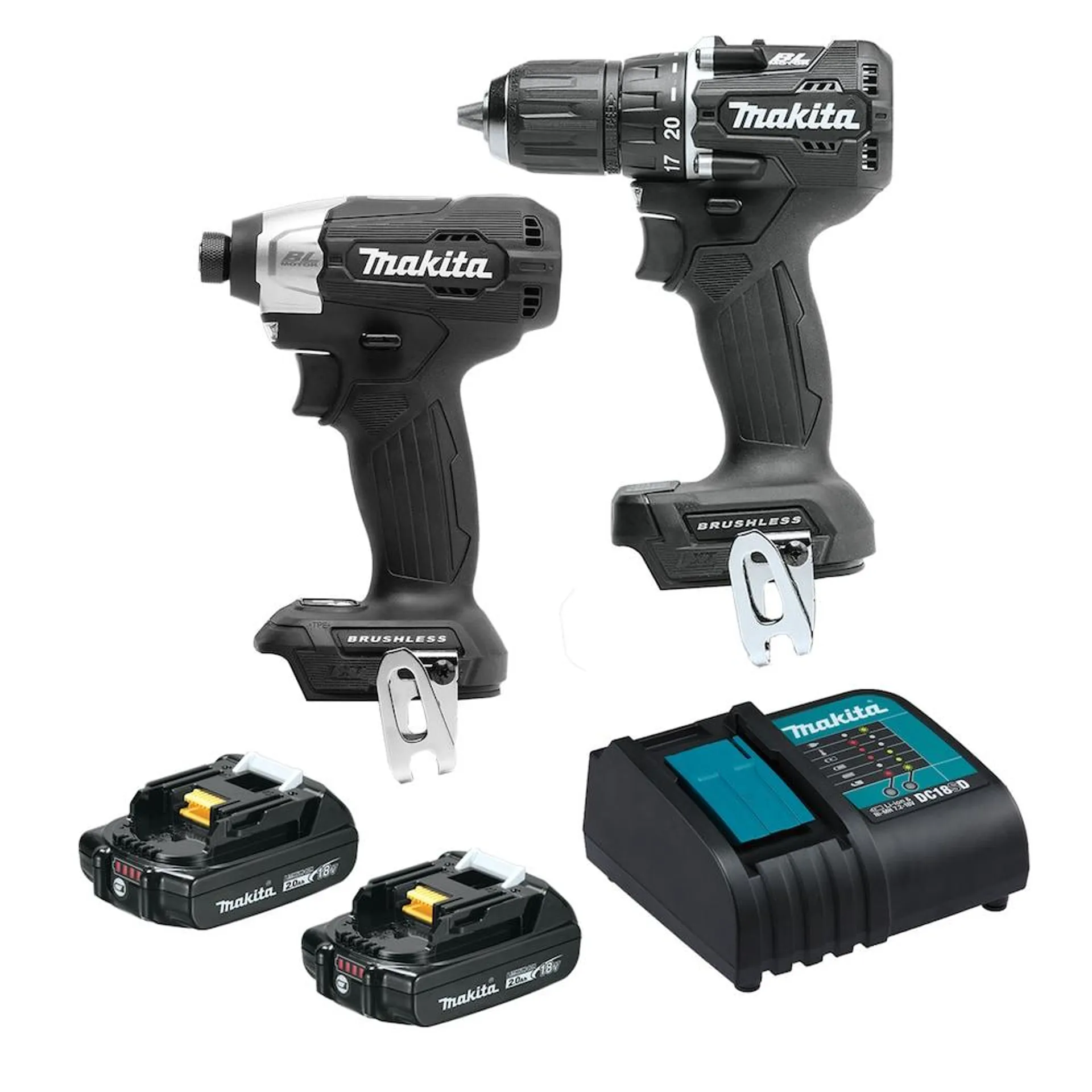 18V LXT Brushless Sub-Compact Drill-Driver & Impact Driver Kit w/2 Batteries (2.0 Ah), Charger & Bag