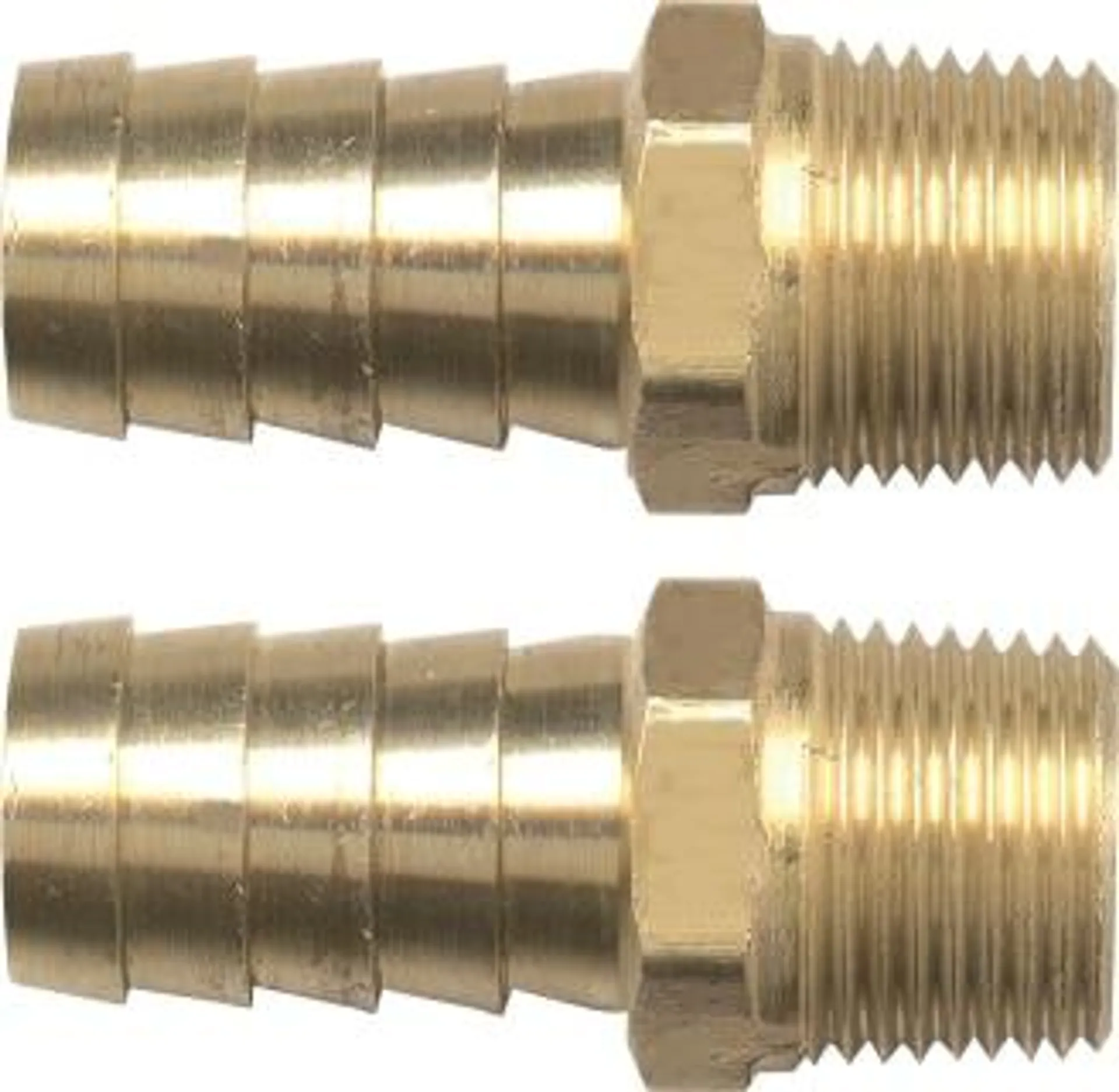 Brass Hose Barbs, NPTM 2 pc