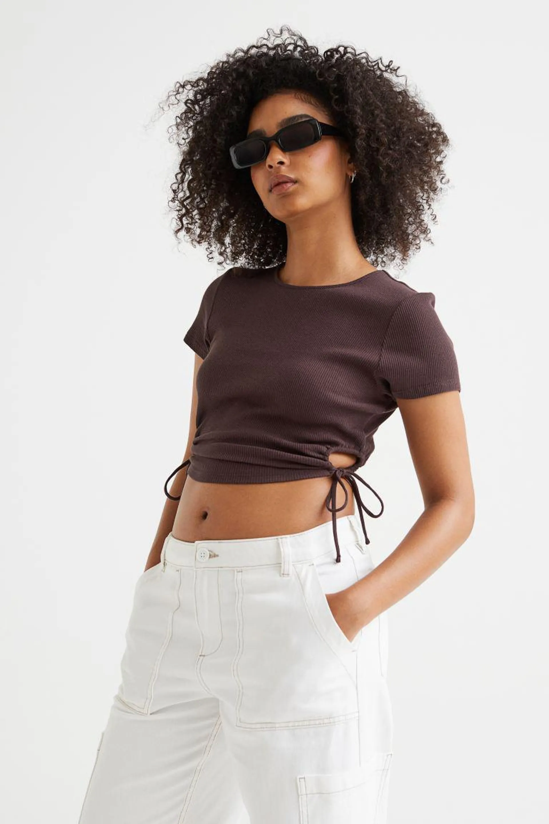 Ribbed Cut-out Top