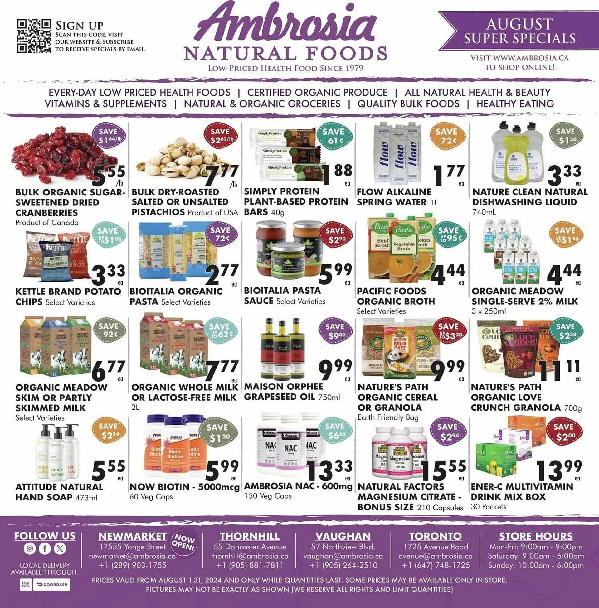 Ambrosia Natural Foods flyer - 1